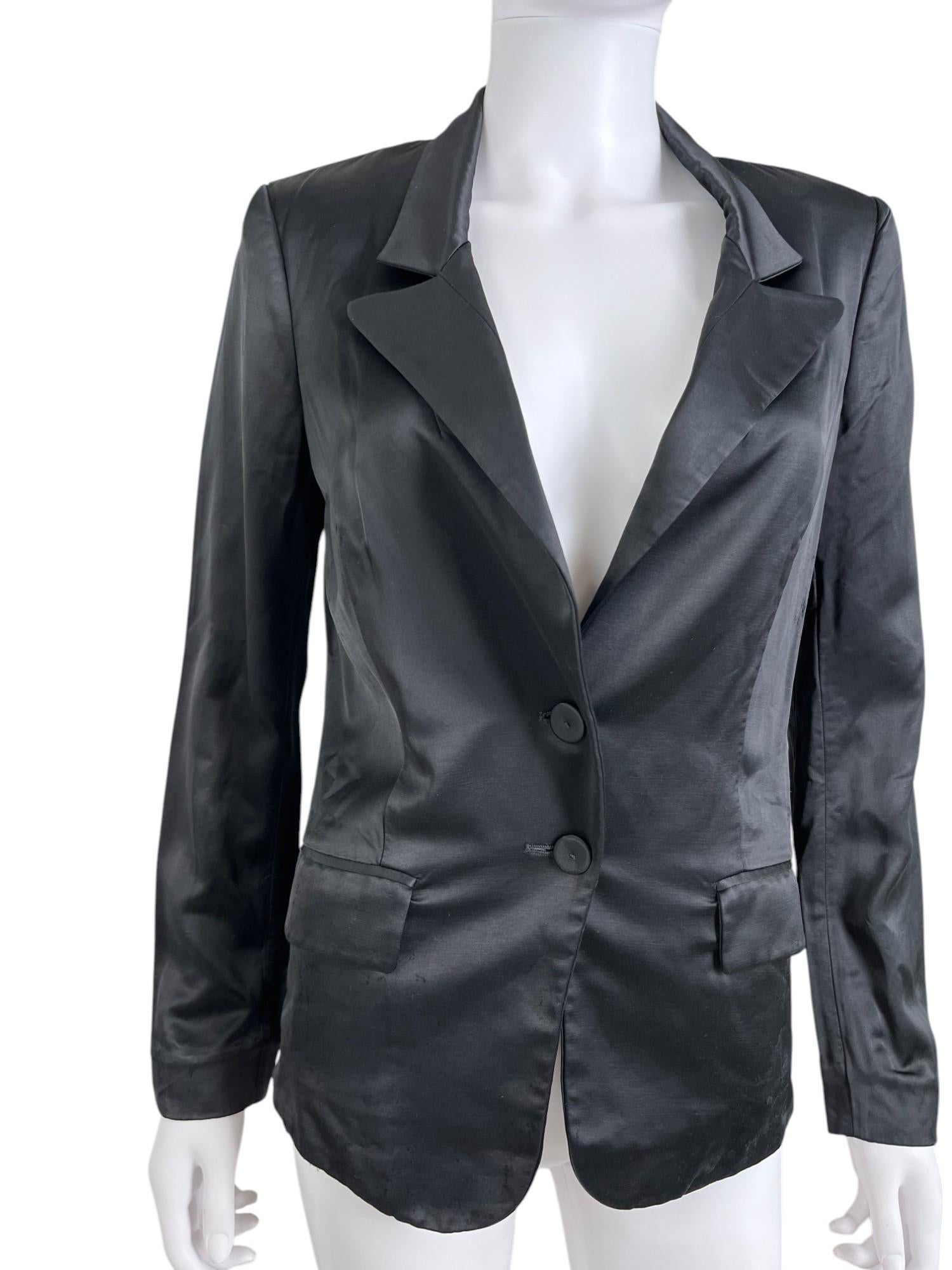De las mujeres Balenciaga by Nicolas Ghesquière S/S 2007 Black Distressed Viscosa Blazer en venta