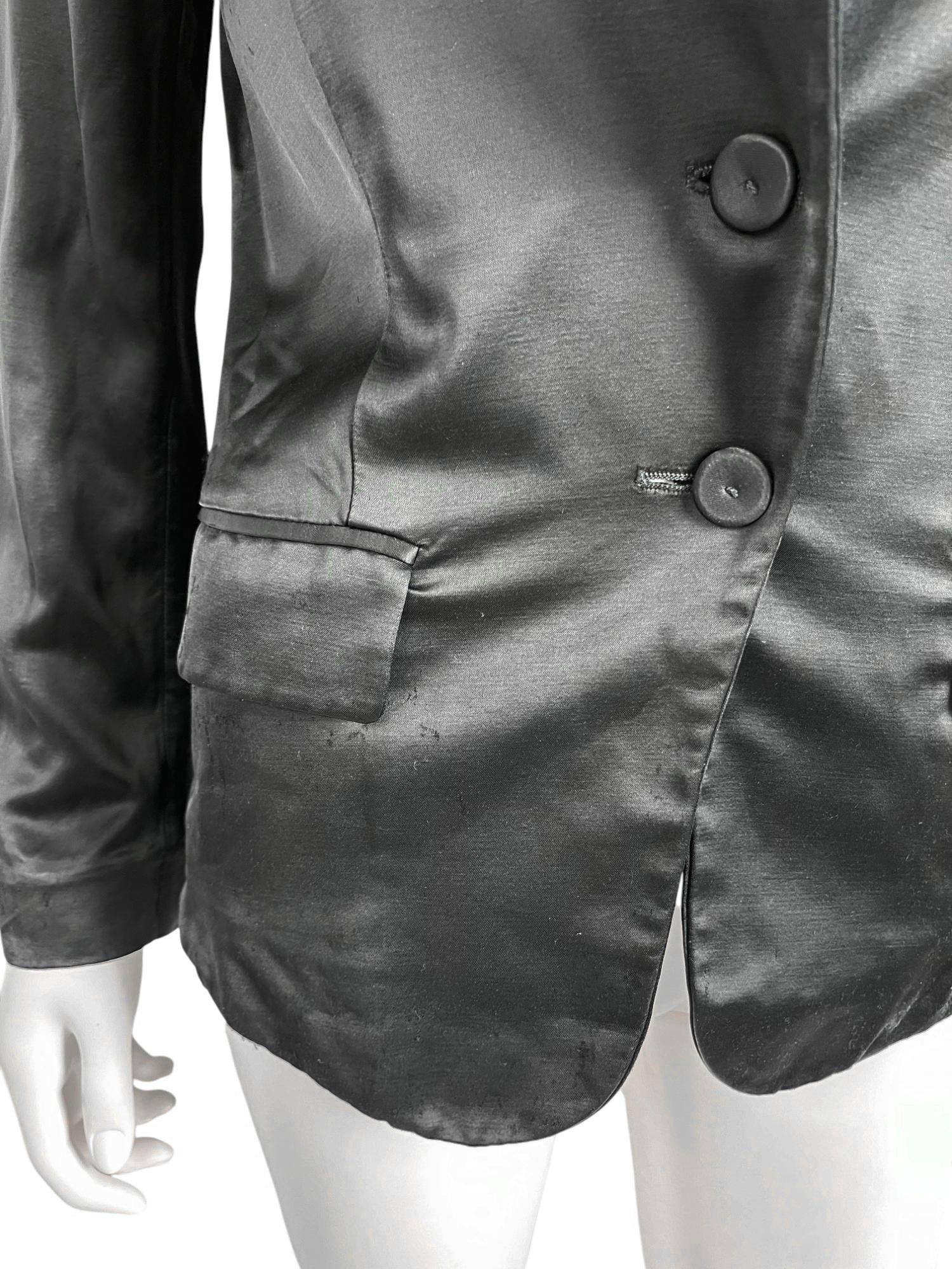 Balenciaga by Nicolas Ghesquière S/S 2007 Black Distressed Viscosa Blazer en venta 1