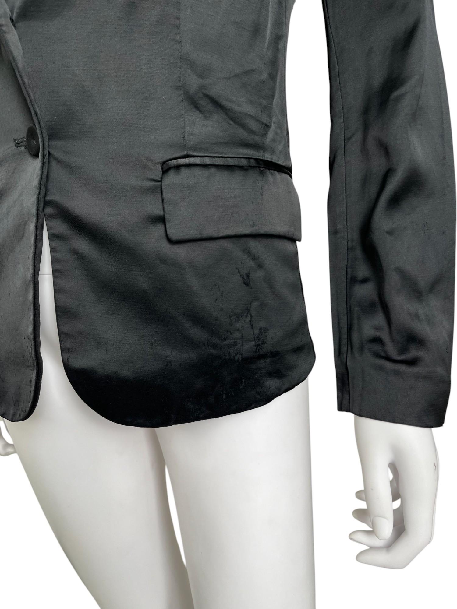 Balenciaga by Nicolas Ghesquière S/S 2007 Black Distressed Viscosa Blazer en venta 2