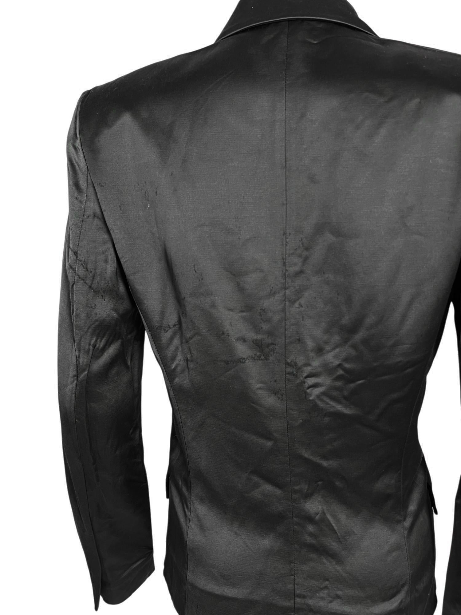 Balenciaga by Nicolas Ghesquière S/S 2007 Black Distressed Viscosa Blazer en venta 3
