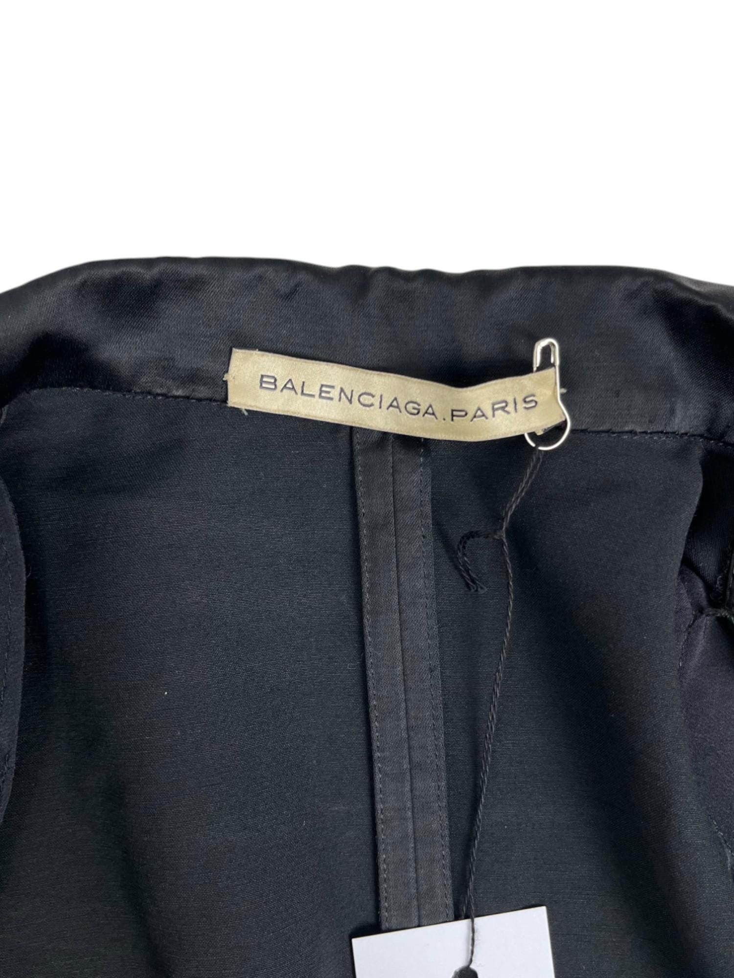 Balenciaga by Nicolas Ghesquière S/S 2007 Black Distressed Viscosa Blazer en venta 5