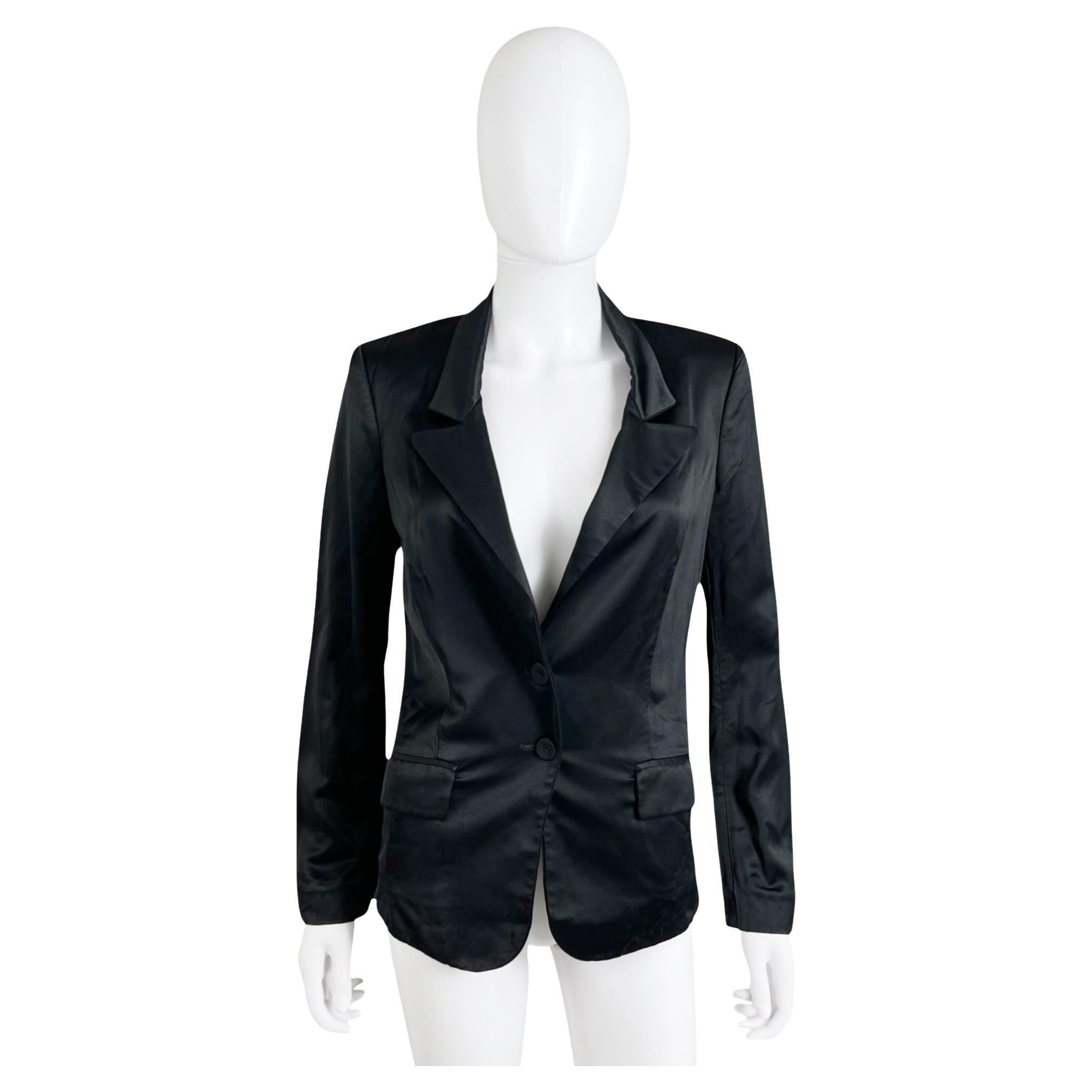 Balenciaga by Nicolas Ghesquière S/S 2007 Black Distressed Viscosa Blazer en venta