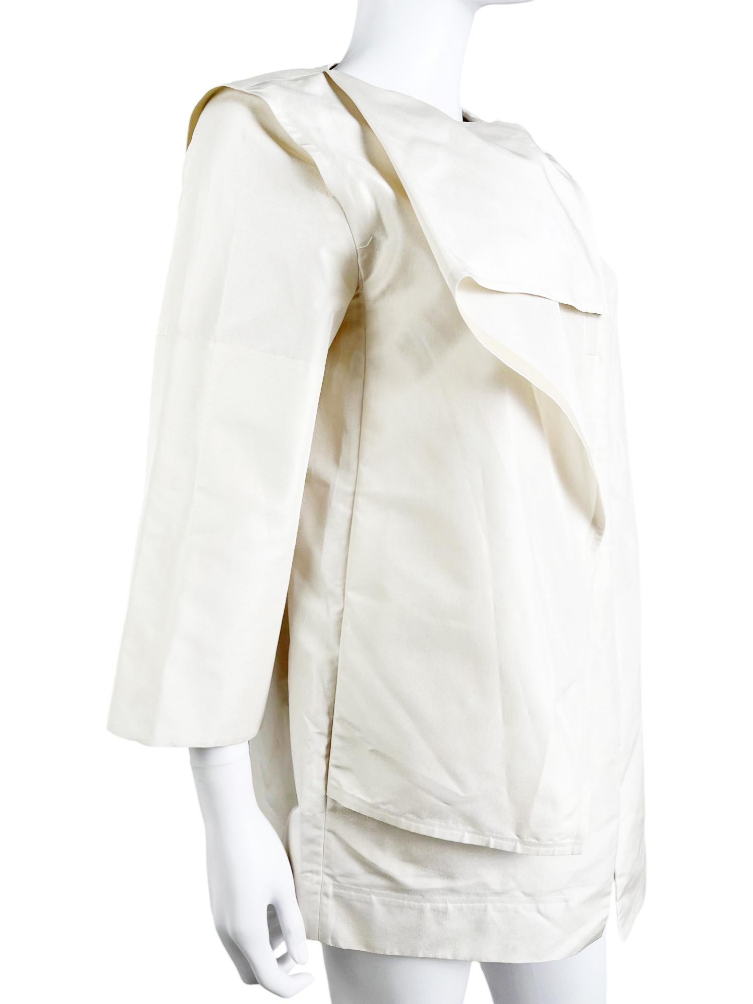 Balenciaga by Nicolas Ghesquière S/S 2009 Kimono asymétrique à panneaux blancs en vente 1