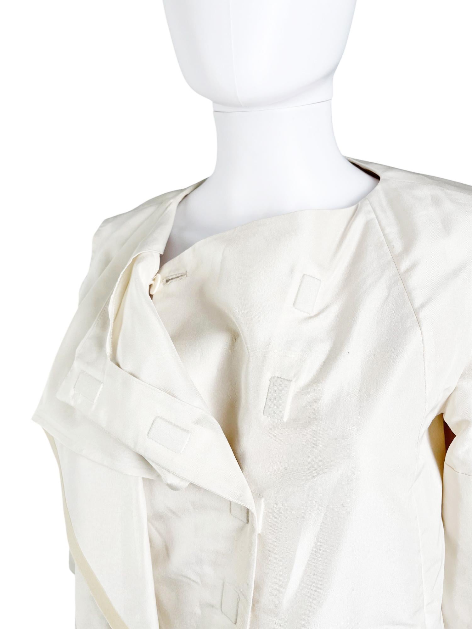 Balenciaga by Nicolas Ghesquière S/S 2009 Kimono asymétrique à panneaux blancs en vente 2