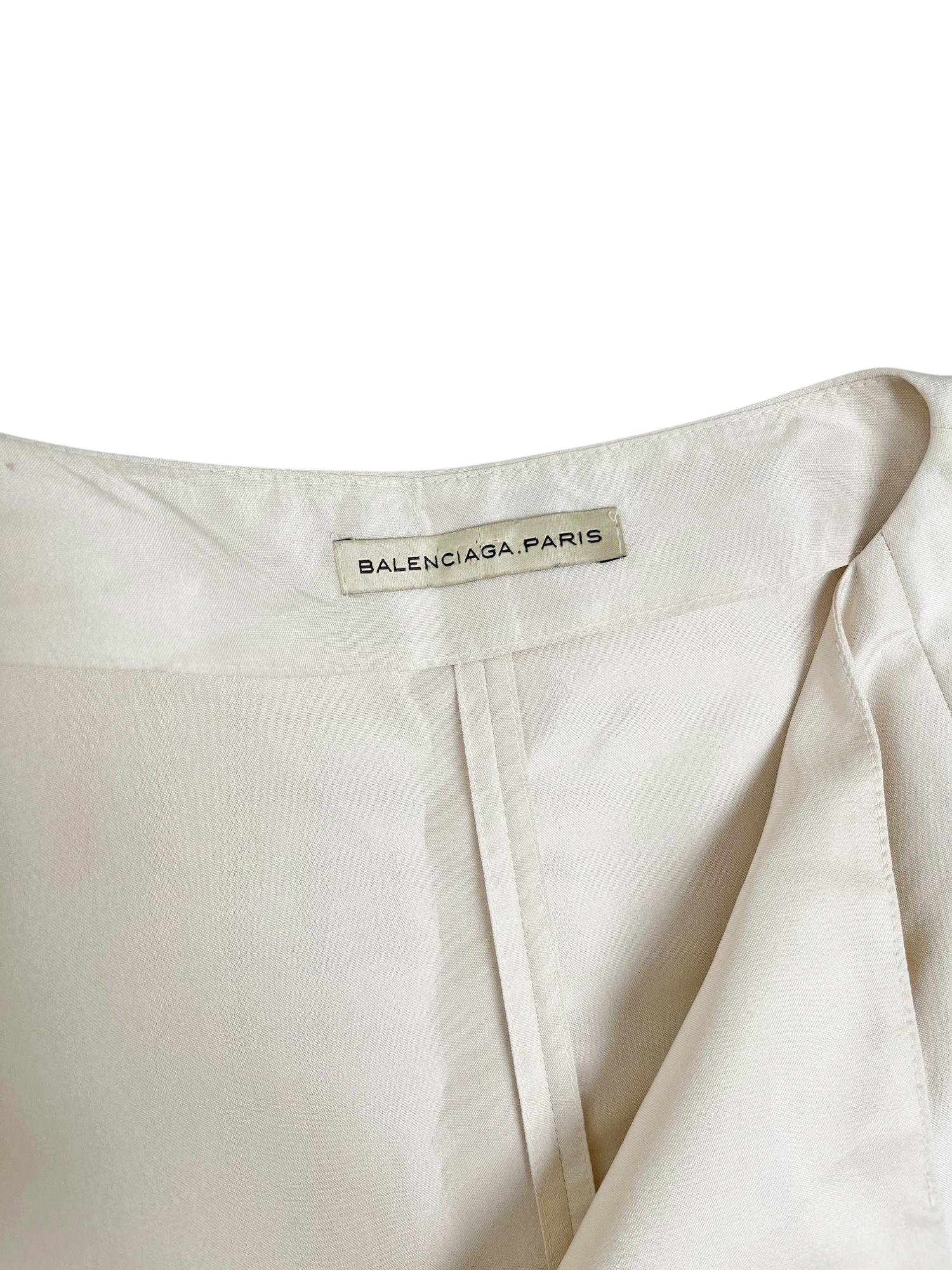 Balenciaga by Nicolas Ghesquière S/S 2009 Kimono asymétrique à panneaux blancs en vente 4