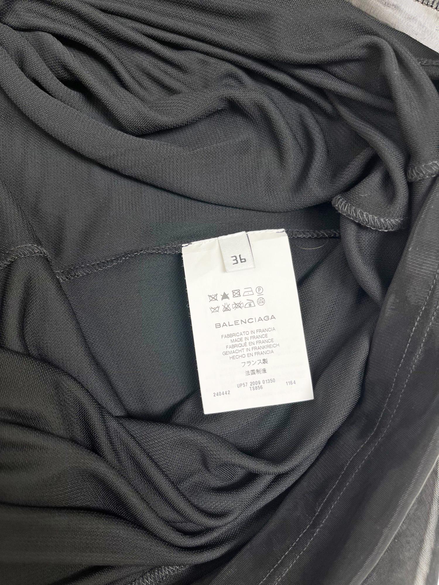 Balenciaga by Nicolas Ghesquière S/S 2010 - Robe en soie à pans noirs et verts en vente 2