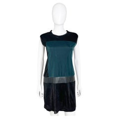 Balenciaga by Nicolas Ghesquière S/S 2010 Black Green Paneled Silk Dress