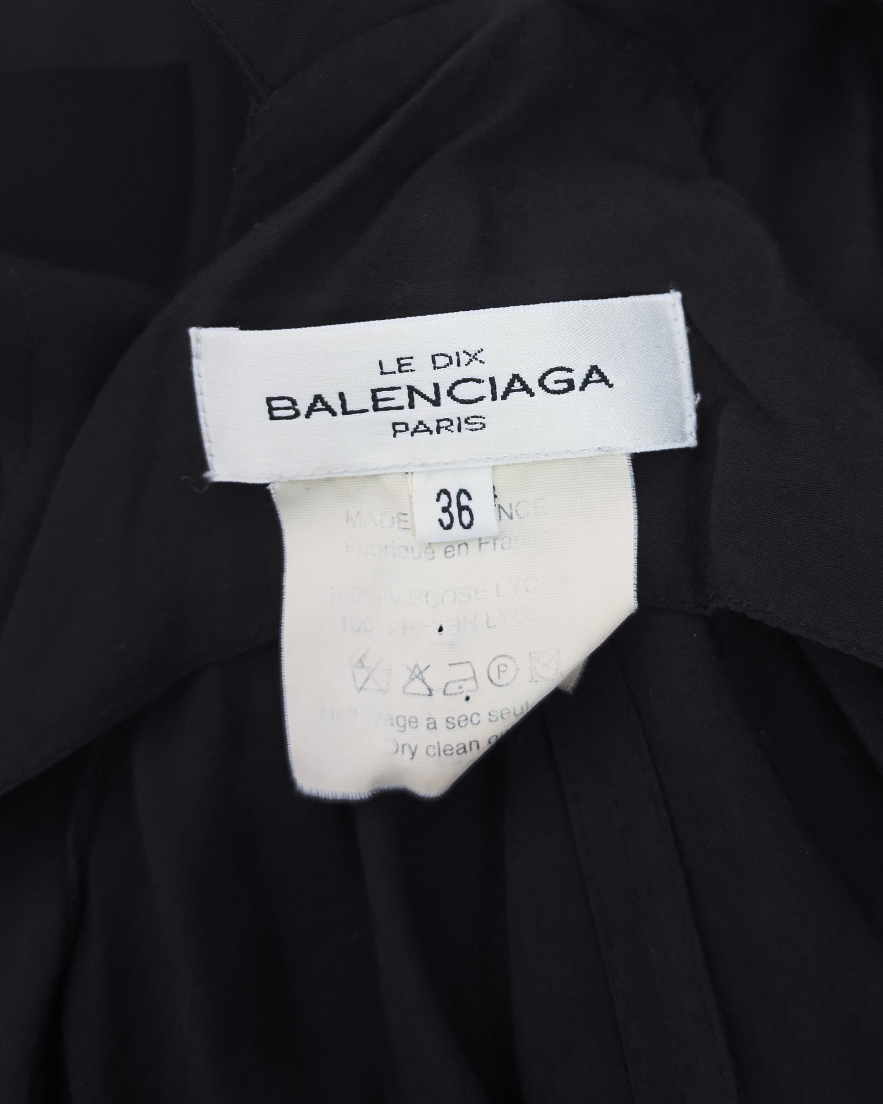 Balenciaga by Nicolas Ghesquiere Spring 2002 Black Ruched Cargo Dress For Sale 5