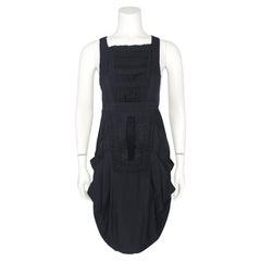 Balenciaga by Nicolas Ghesquiere Spring 2002 Black Ruched Cargo Dress