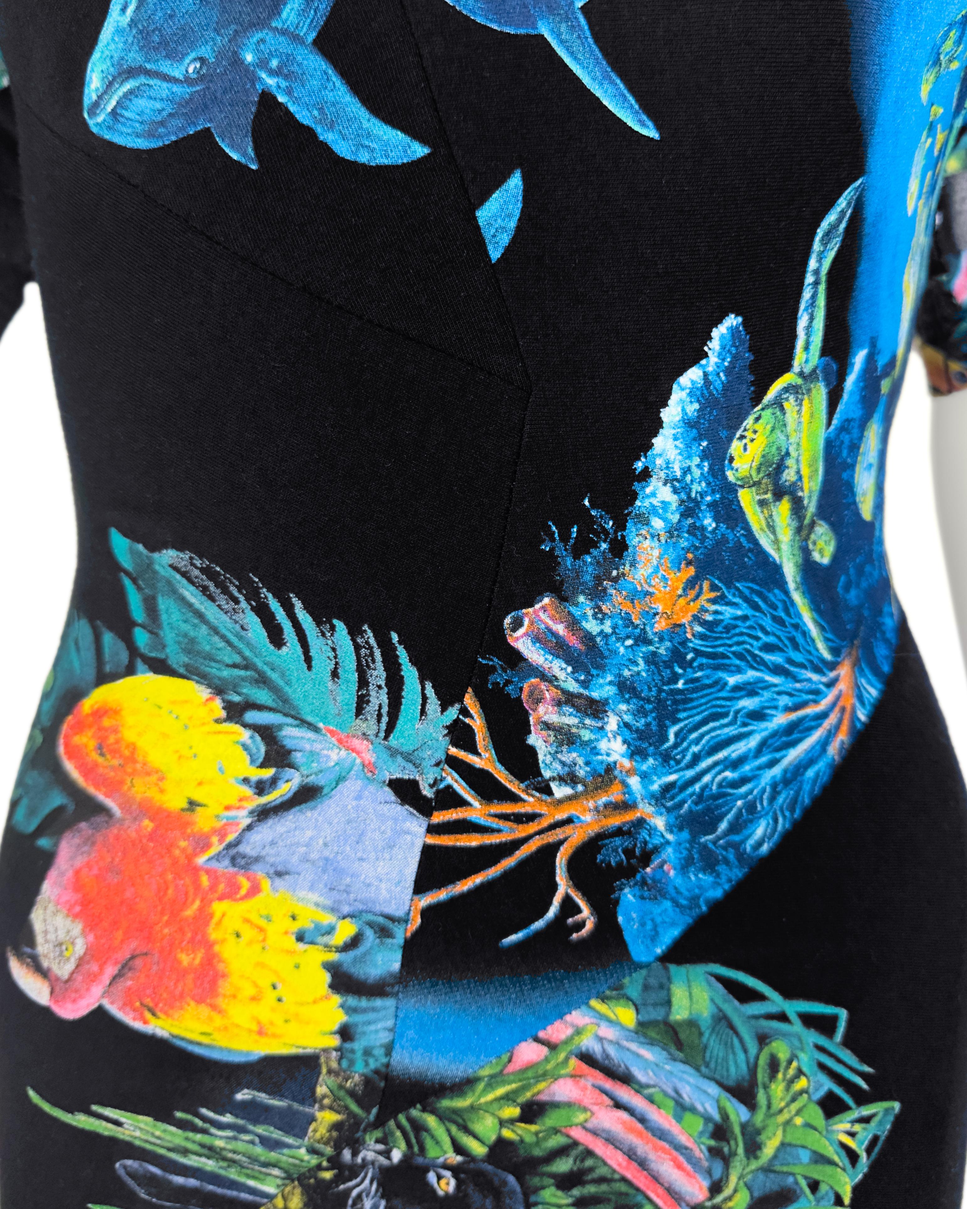 Balenciaga by Nicolas Ghesquiere Spring 2003 Runway Jungle Scuba Print Dress im Angebot 4