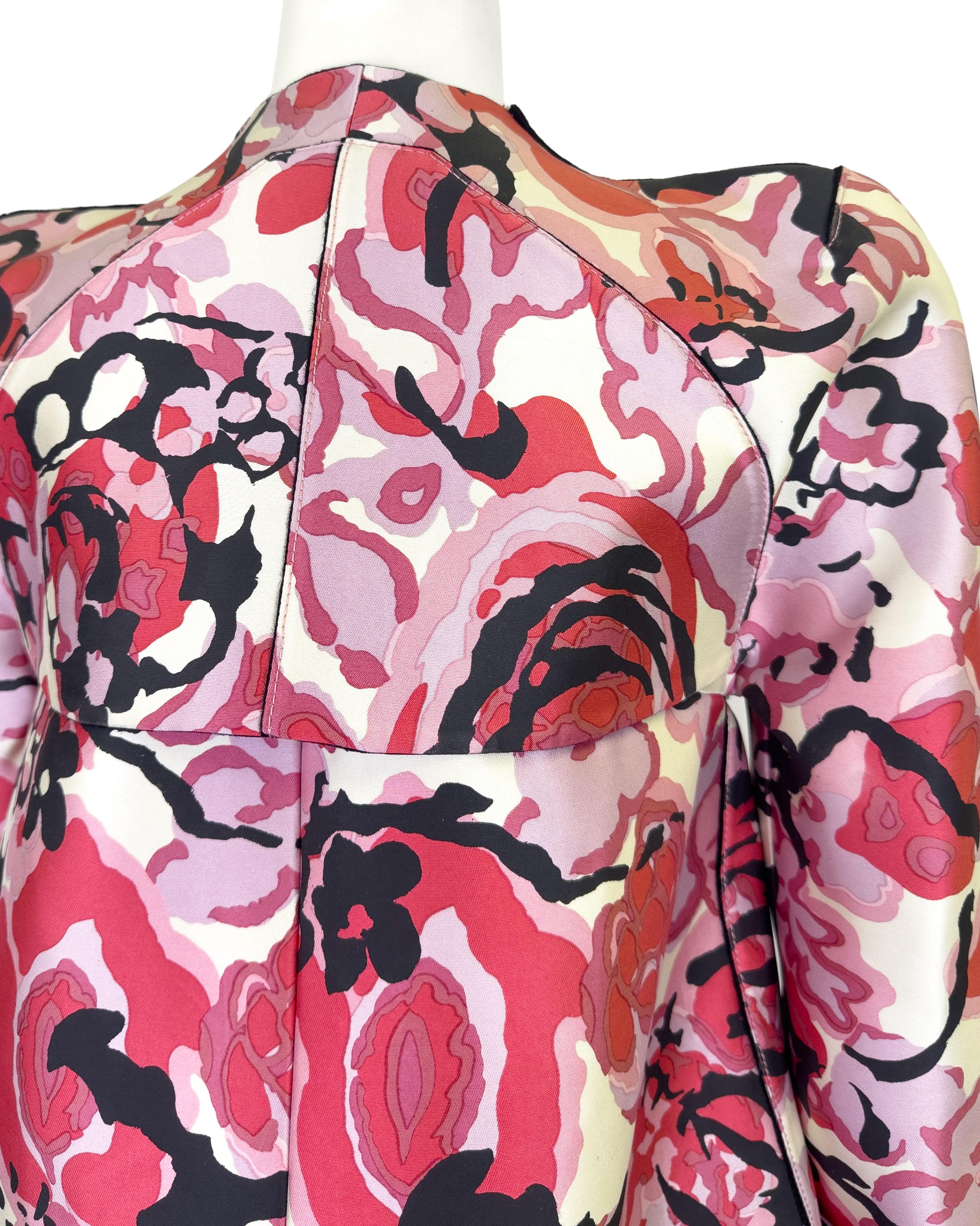 Balenciaga by Nicolas Ghesquière Spring 2008 Floral Neoprene Sculpted Coat Dress For Sale 3