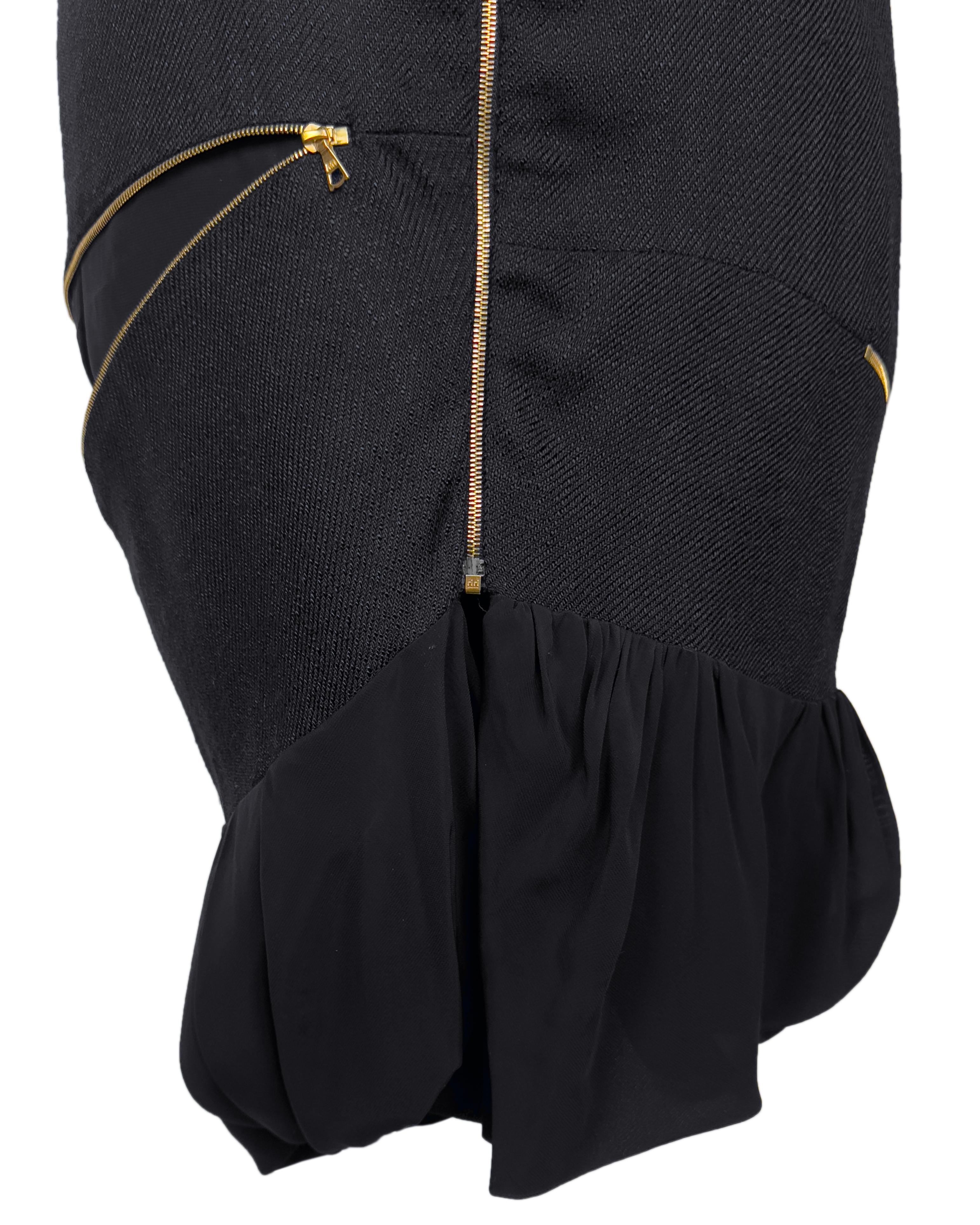 Balenciaga by Nicolas Ghesquière - Abito con zip a spirale in seta Primavera Estate 2005 in vendita 3