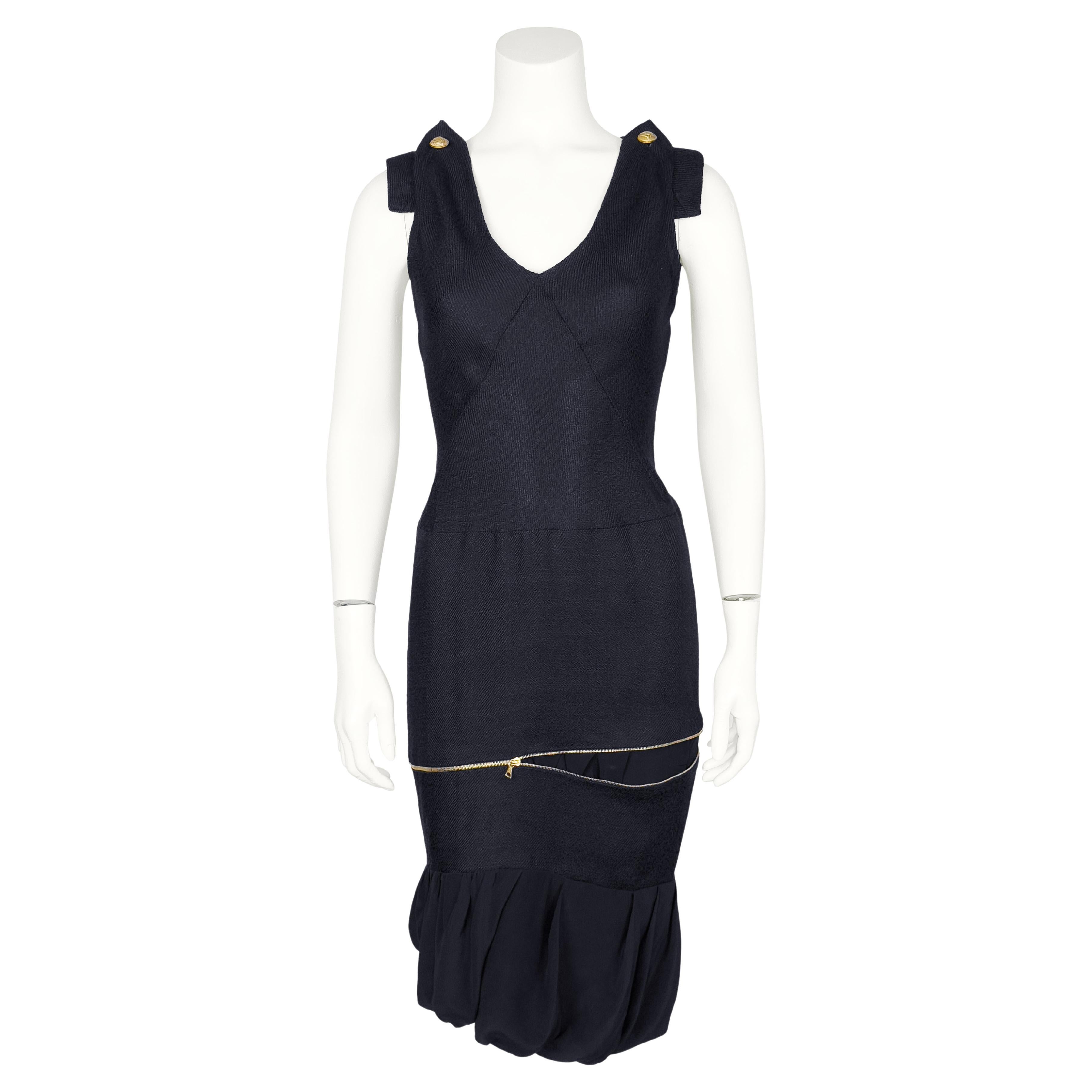 Balenciaga by Nicolas Ghesquière - Abito con zip a spirale in seta Primavera Estate 2005 in vendita