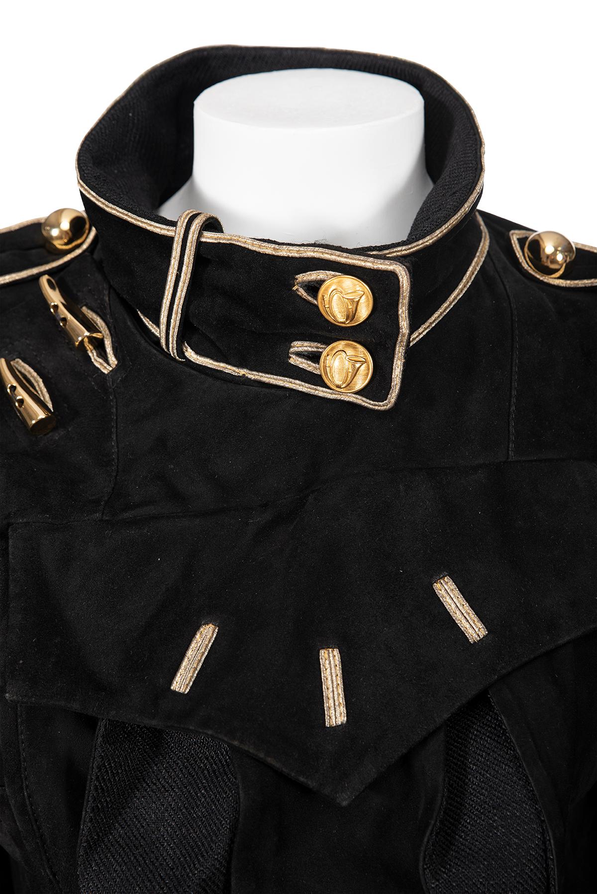 BALENCIAGA BY NICOLAS GHESQUIÈRE SS 05 Iconique et rare veste marine en daim Unisexe en vente