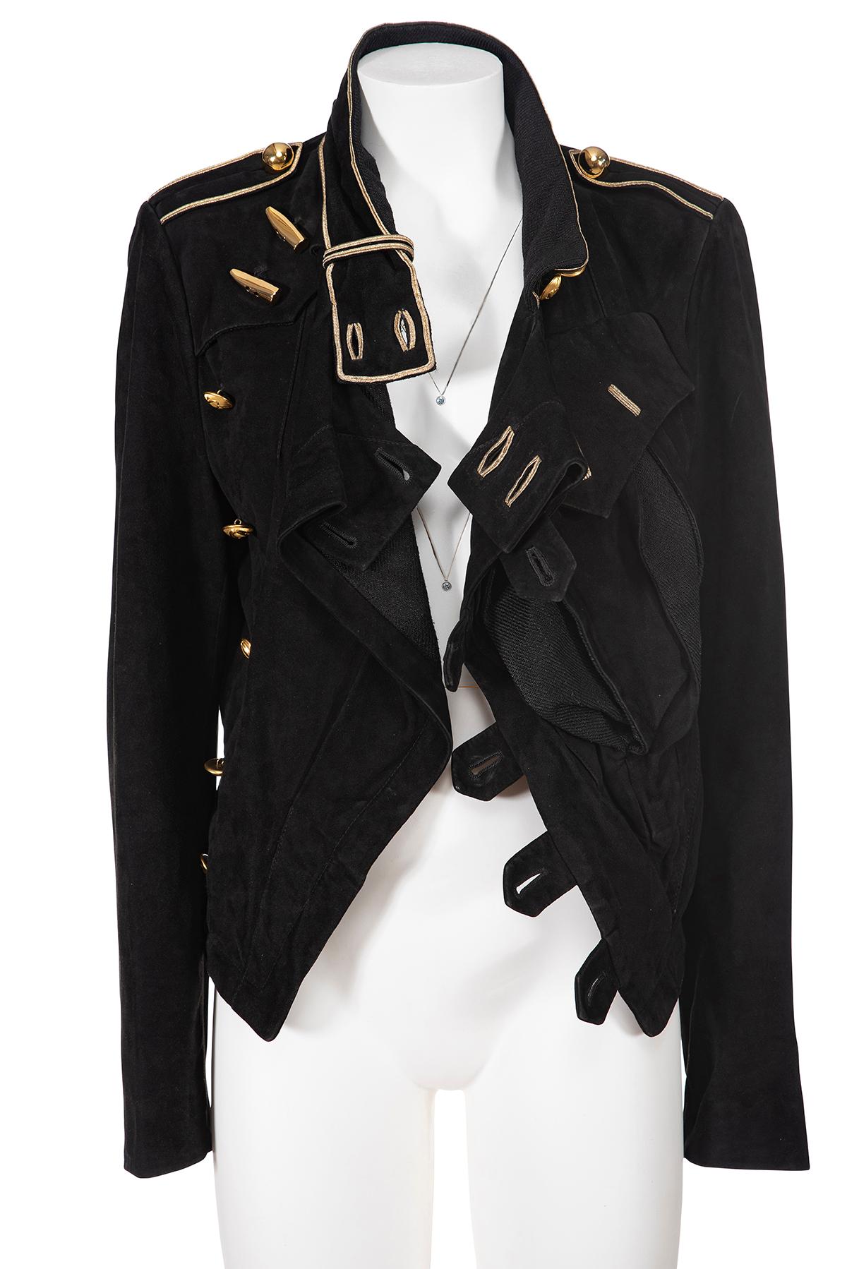BALENCIAGA BY NICOLAS GHESQUIÈRE SS 05 Iconique et rare veste marine en daim en vente 2