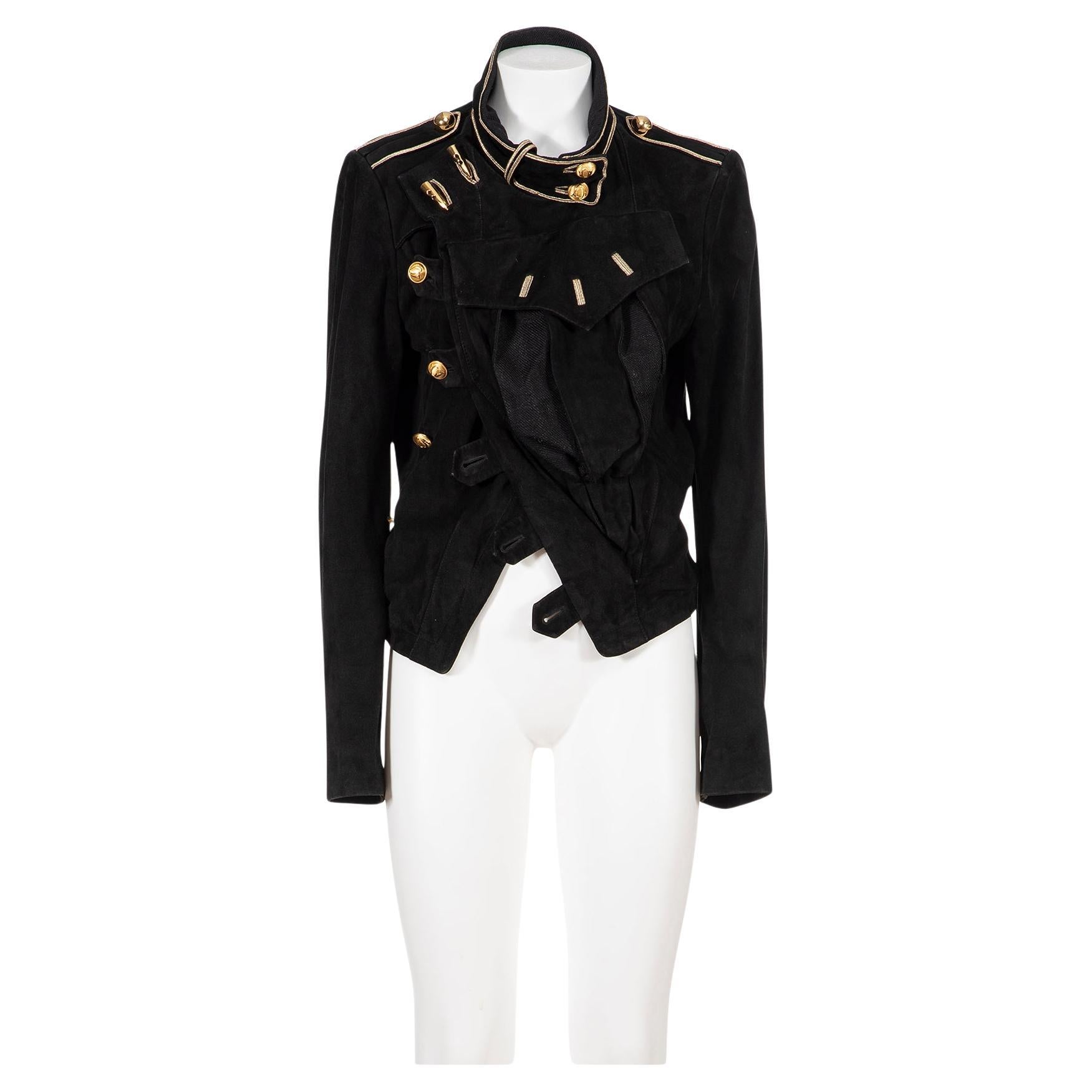BALENCIAGA BY NICOLAS GHESQUIÈRE SS 05 Icónica y rara chaqueta naval de ante