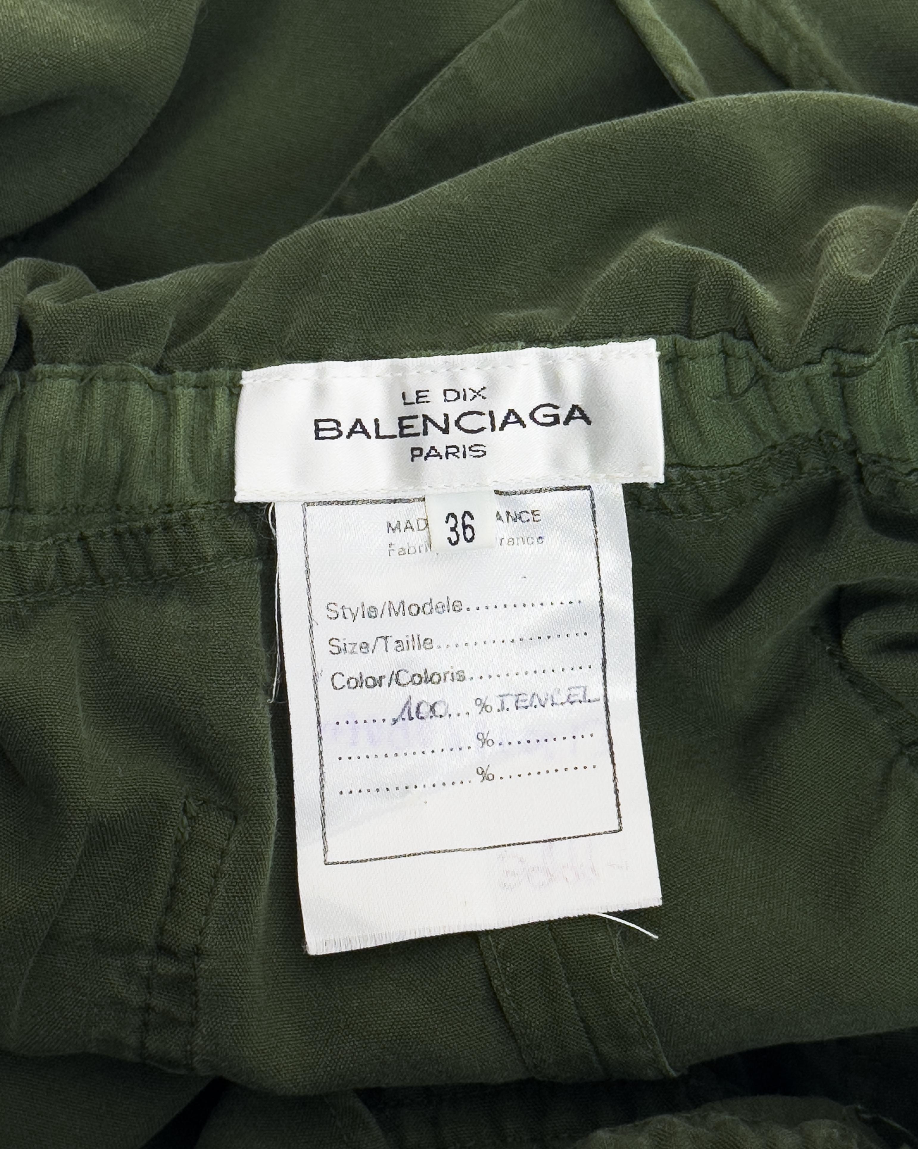 Balenciaga by Nicolas Ghesquière SS 2002 Grüner Cargo Style Halter Rock/Romper im Angebot 4