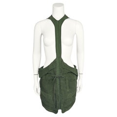 Balenciaga by Nicolas Ghesquière SS 2002 Jupe dos nu / barboteuse de style cargo vert