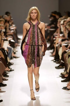 Balenciaga by Nicolas Ghesquière SS 2002 Patchwork Silk Floral Chiffon Dress