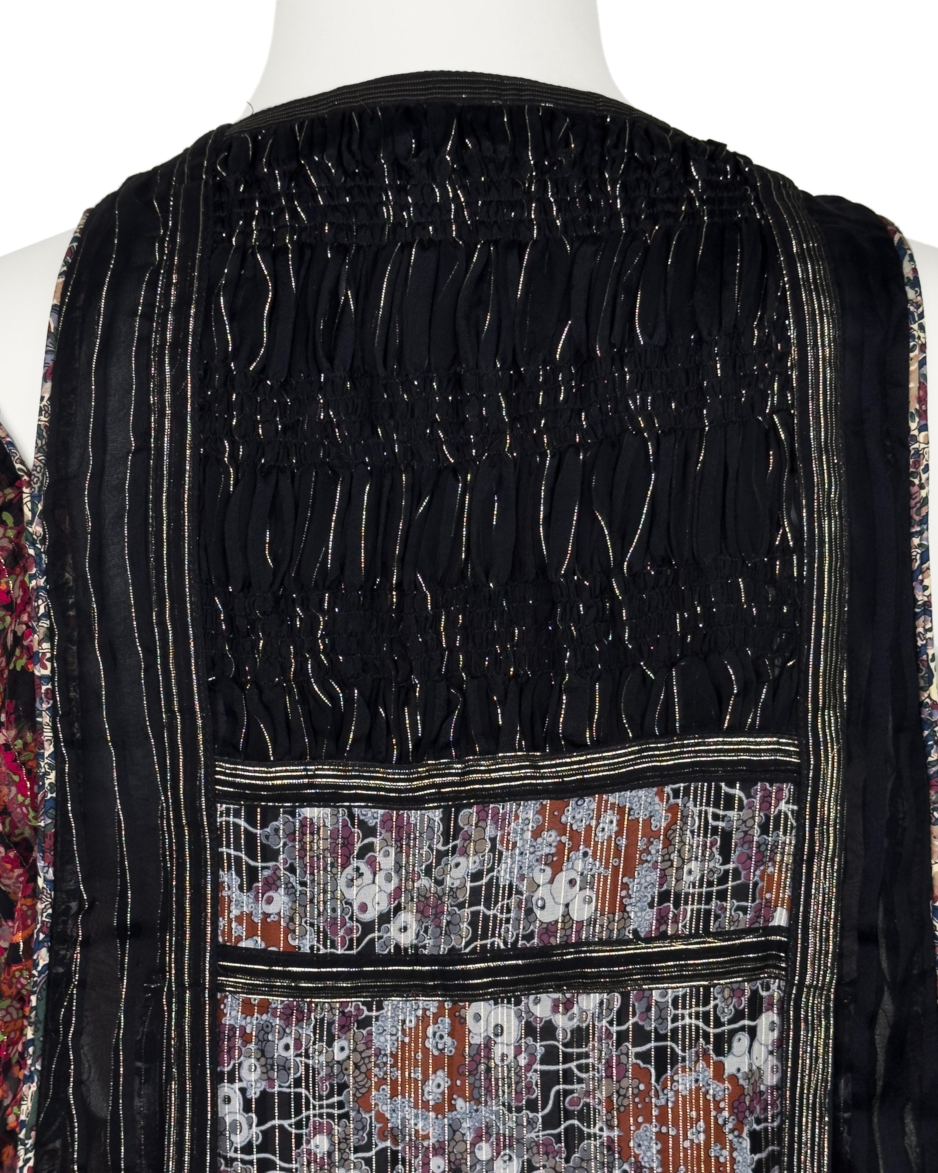 Balenciaga by Nicolas Ghesquière SS 2002 Patchwork Silk Floral Chiffon Dress 2