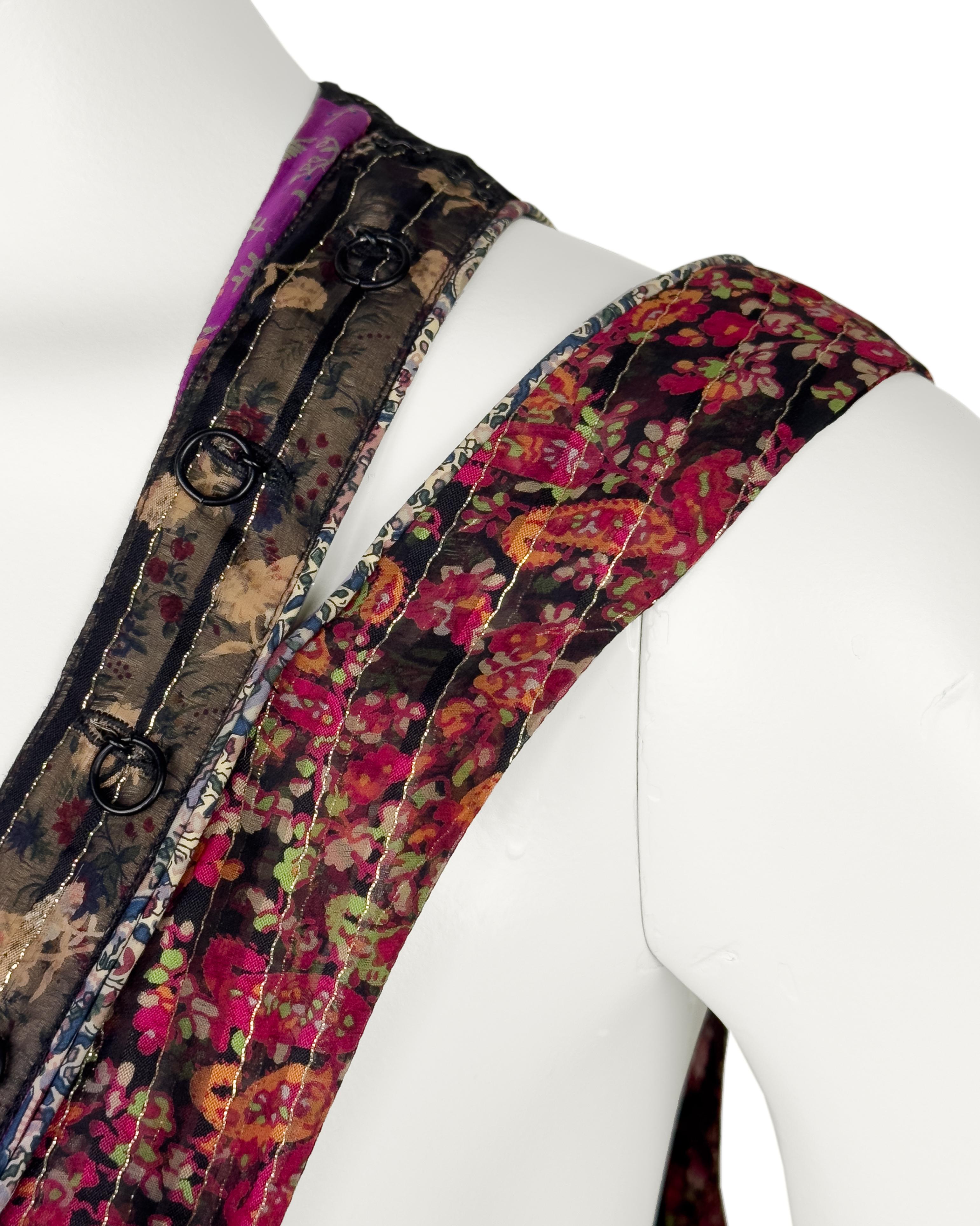 Balenciaga by Nicolas Ghesquière SS 2002 Patchwork Silk Floral Chiffon Dress 3