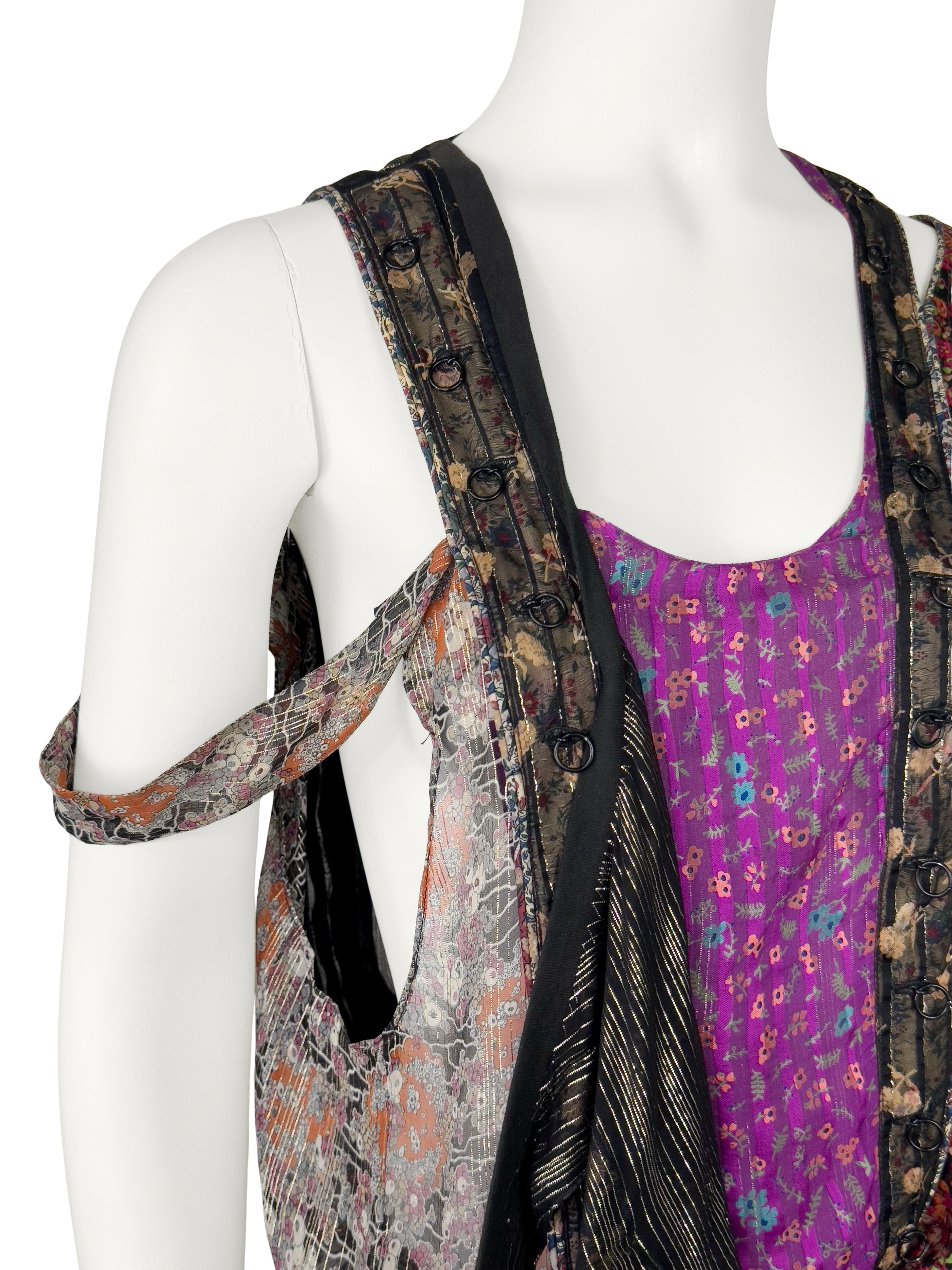 Balenciaga by Nicolas Ghesquière SS 2002 Patchwork Silk Floral Chiffon Dress 4