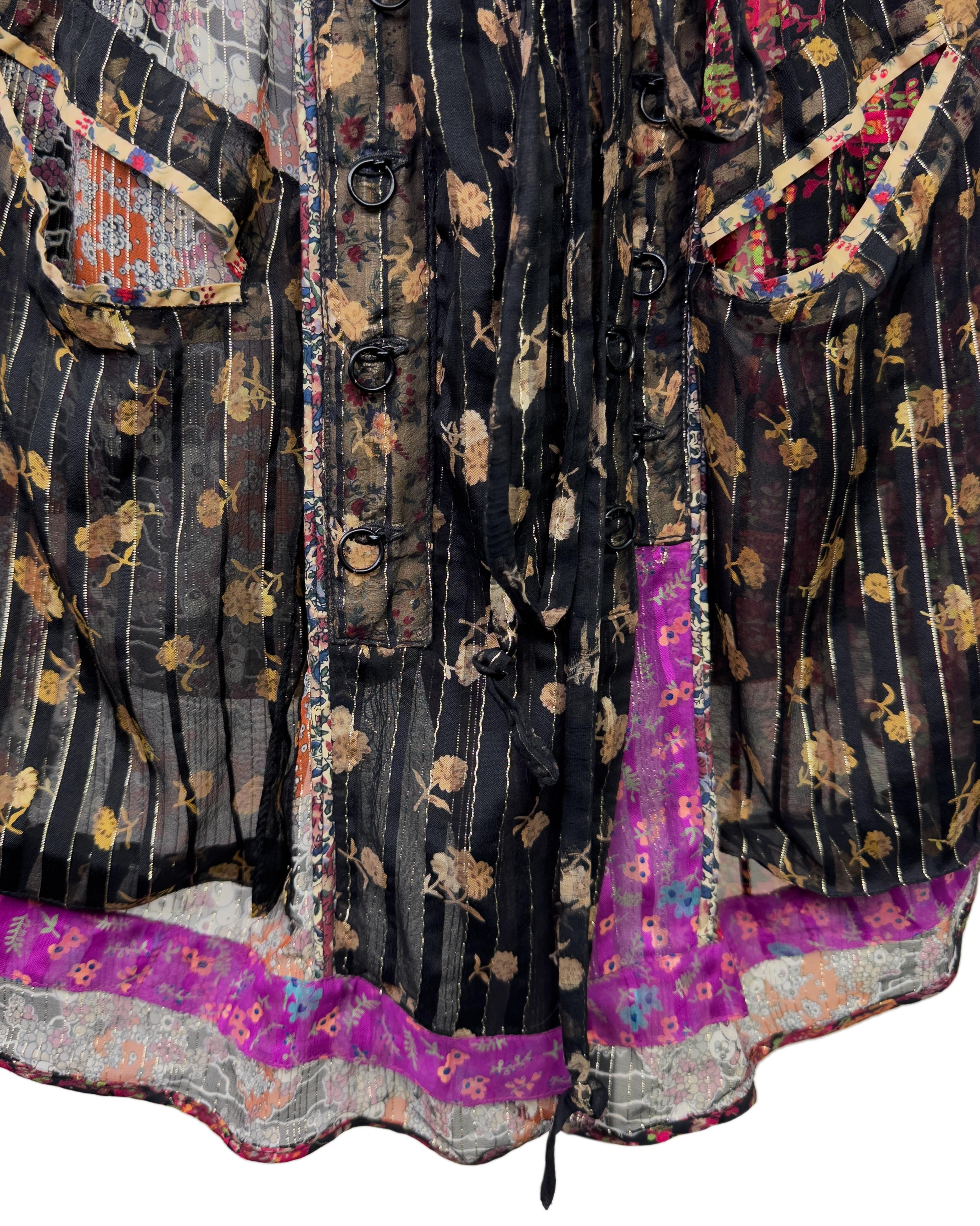 Balenciaga by Nicolas Ghesquière SS 2002 Patchwork Silk Floral Chiffon Dress 5