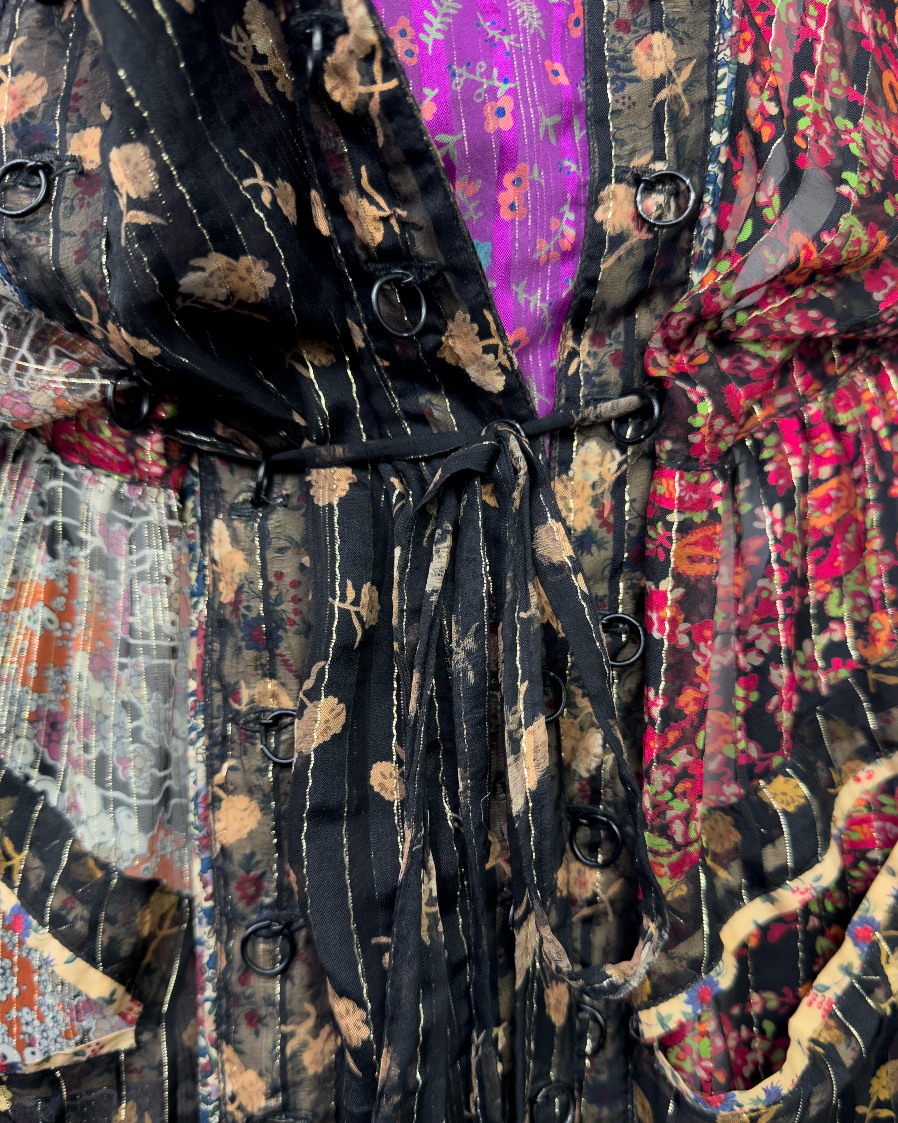 Balenciaga by Nicolas Ghesquière SS 2002 Patchwork Silk Floral Chiffon Dress 6