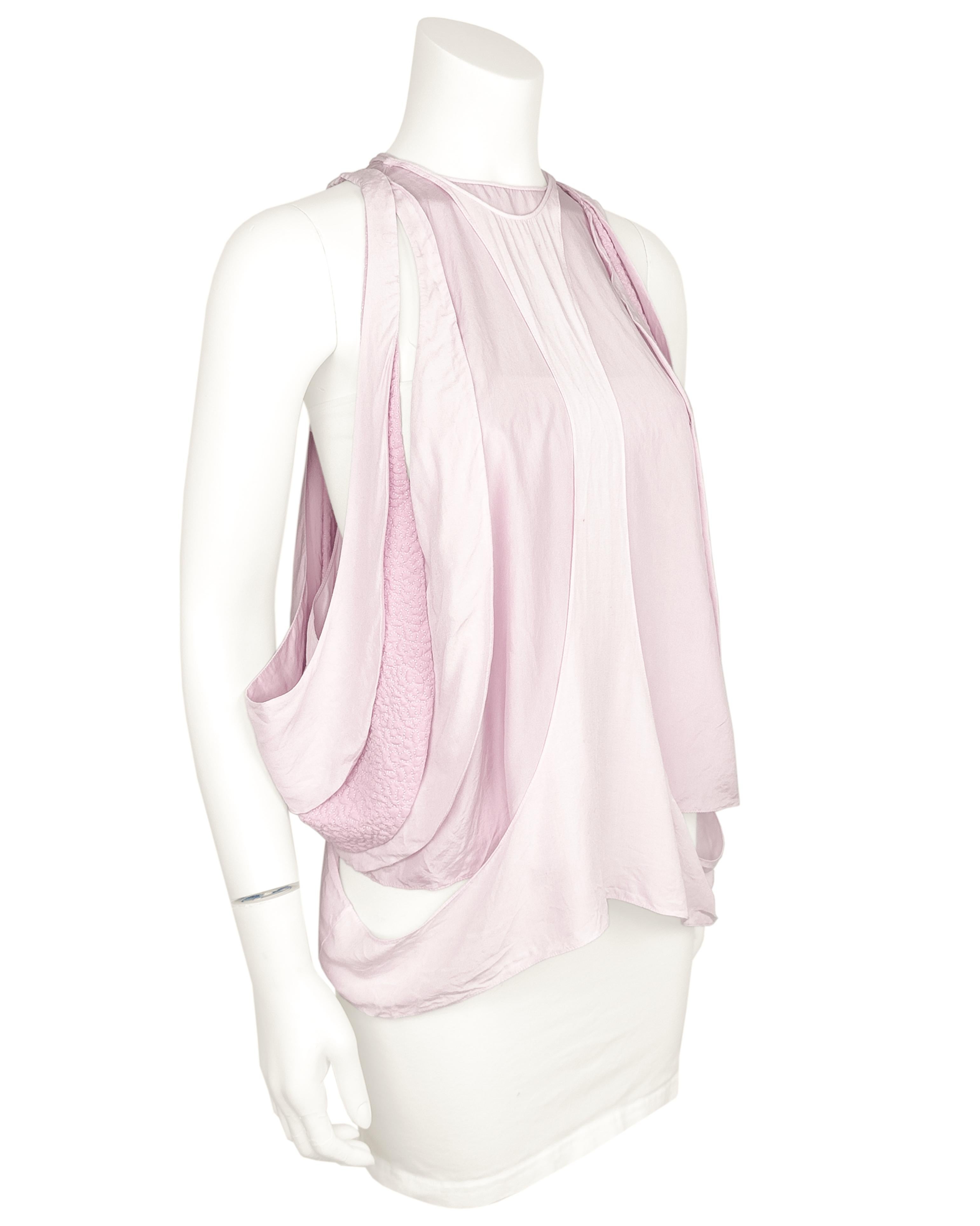 Balenciaga by Nicolas Ghesquière SS 2002 Runway Pink Sculptural Draped Top In Excellent Condition In Toronto, Ontario