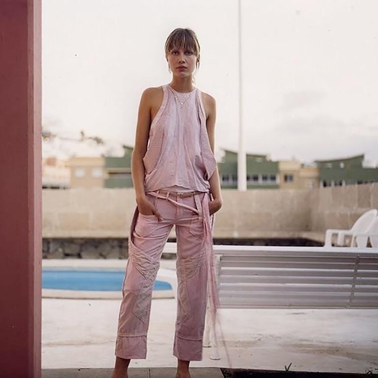 Women's Balenciaga by Nicolas Ghesquière SS 2002 Runway Pink Sculptural Draped Top