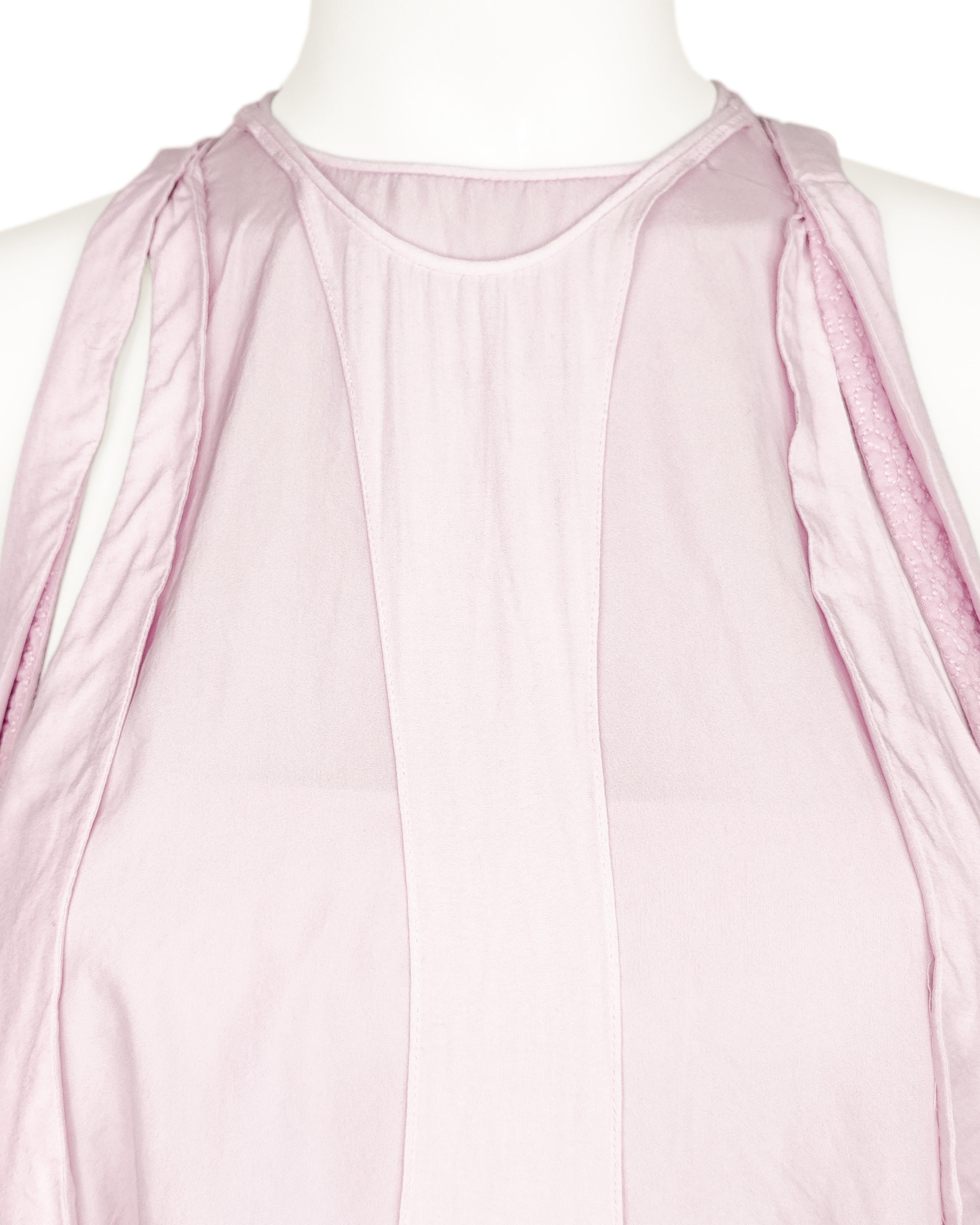 Balenciaga by Nicolas Ghesquière SS 2002 Runway Pink Sculptural Draped Top 3