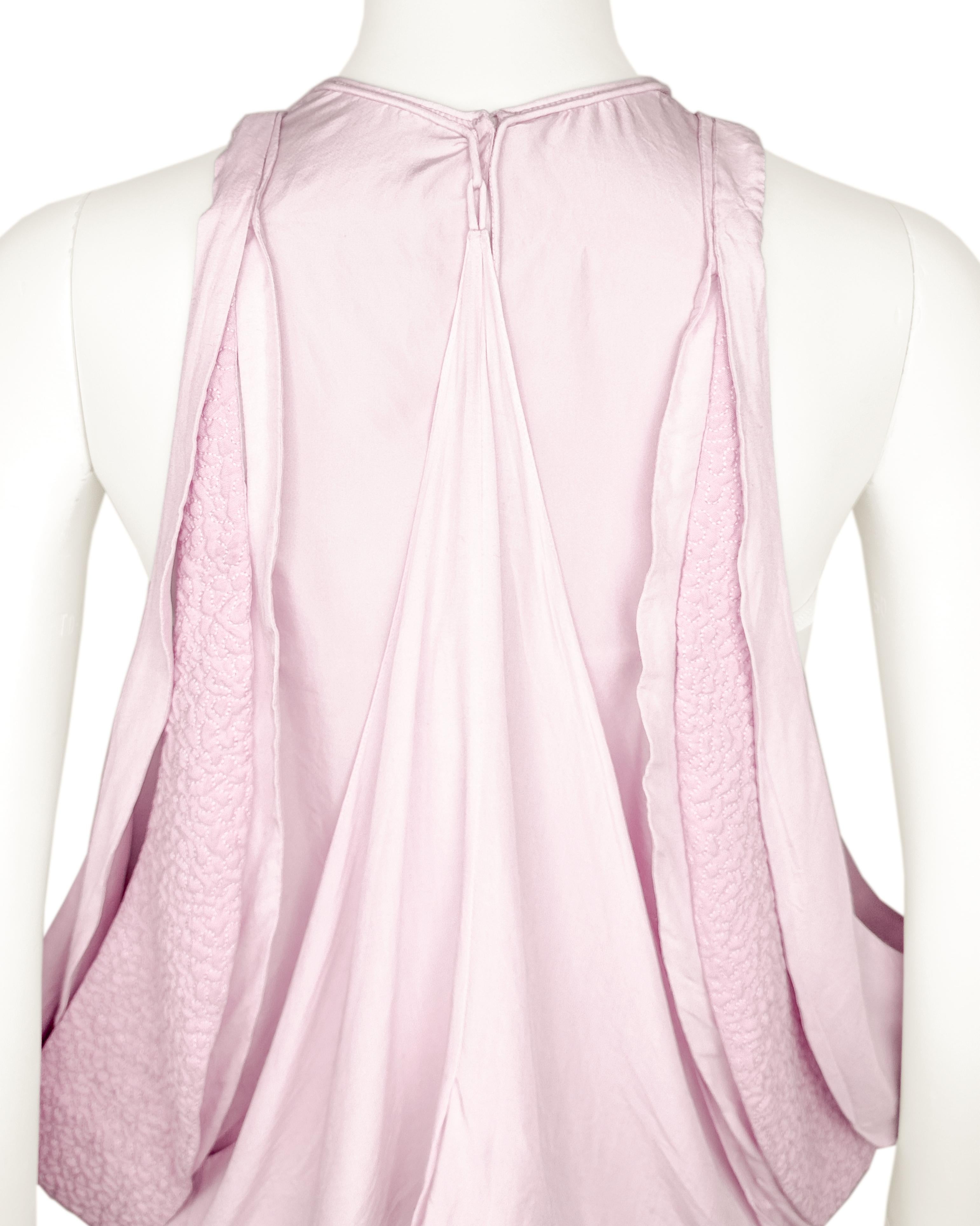 Balenciaga by Nicolas Ghesquière SS 2002 Runway Pink Sculptural Draped Top 4
