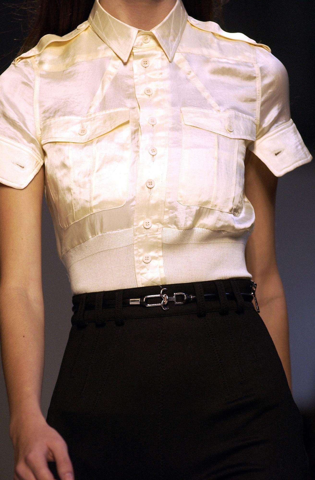Balenciaga by Nicolas Ghesquière SS 2003 Cropped Satin Scuba Top In Excellent Condition In Toronto, Ontario