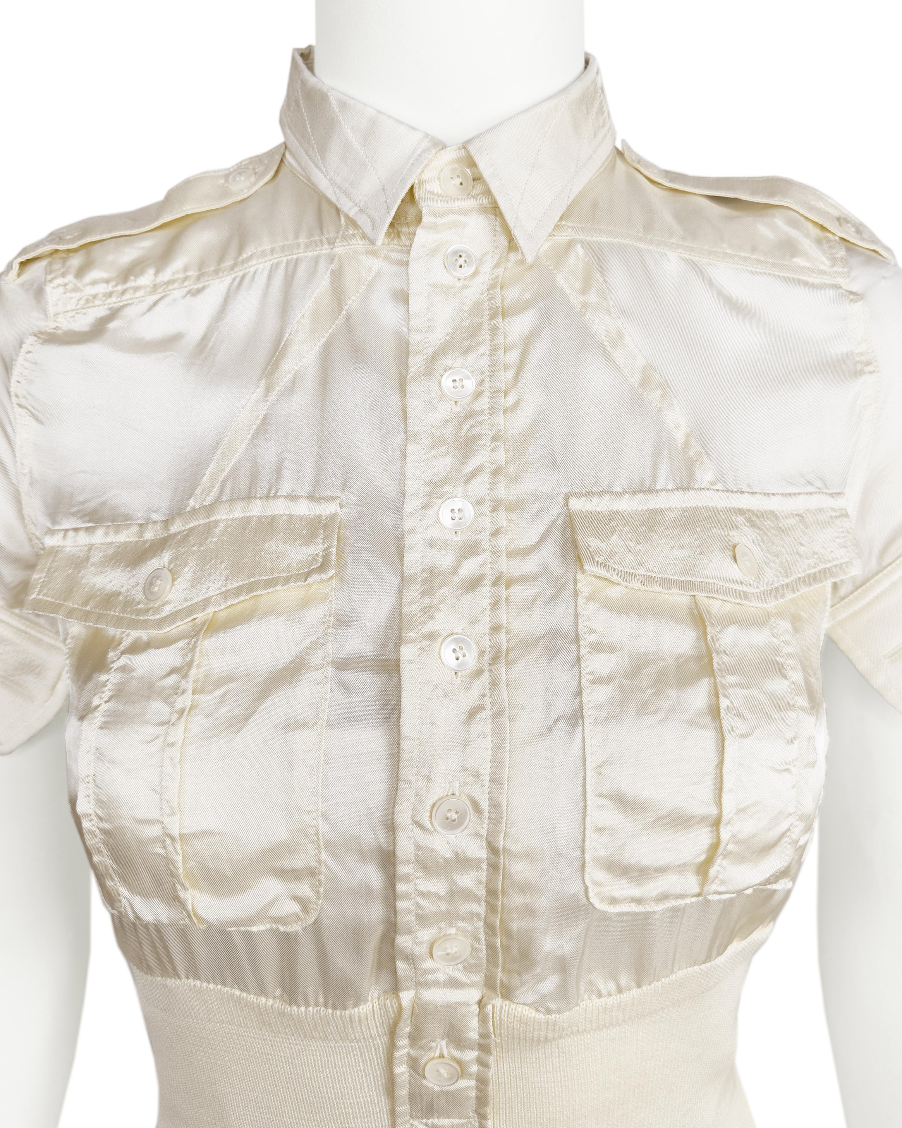 Balenciaga by Nicolas Ghesquière SS 2003 Cropped Satin Scuba Top 2