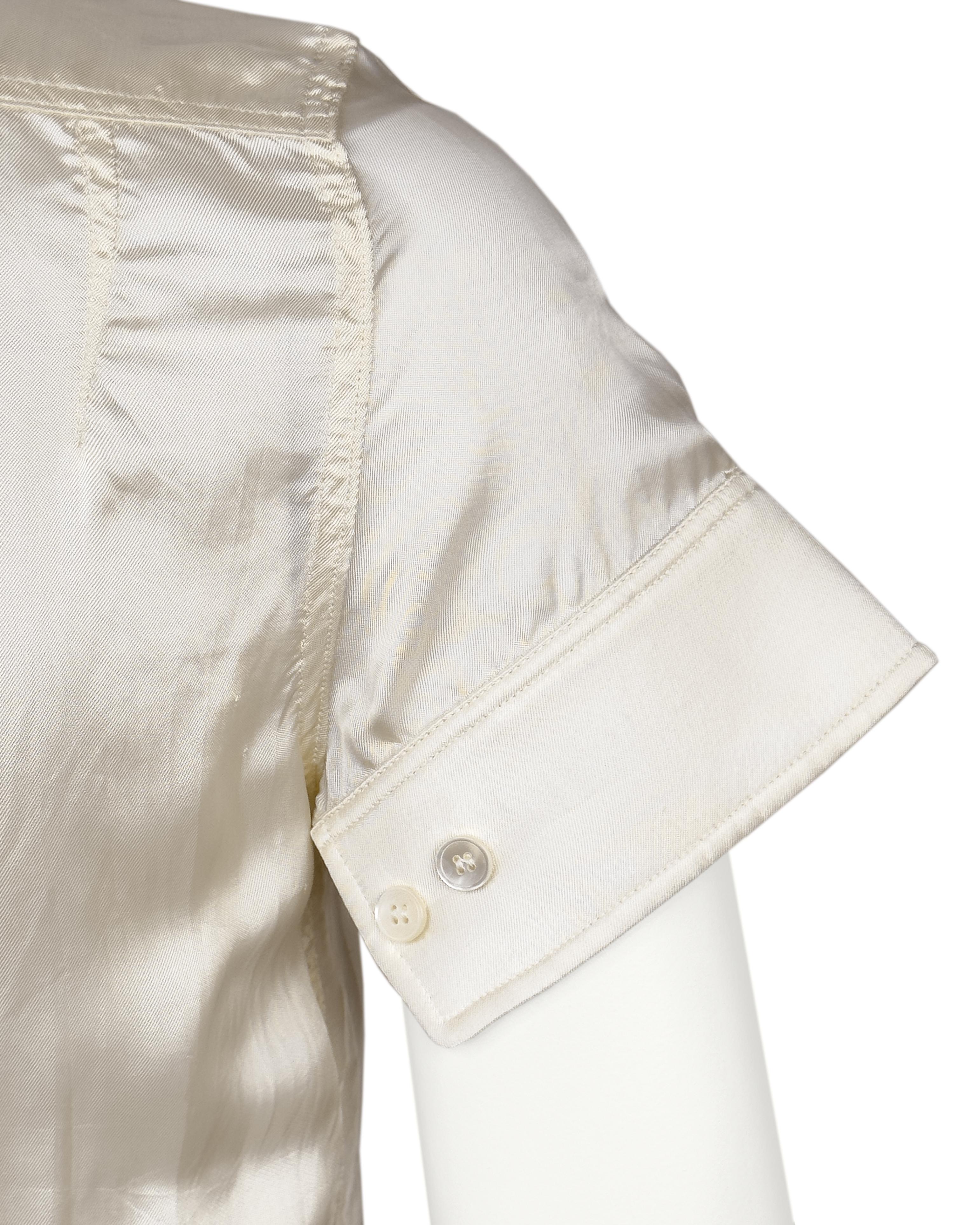 Balenciaga by Nicolas Ghesquière SS 2003 Cropped Satin Scuba Top 3