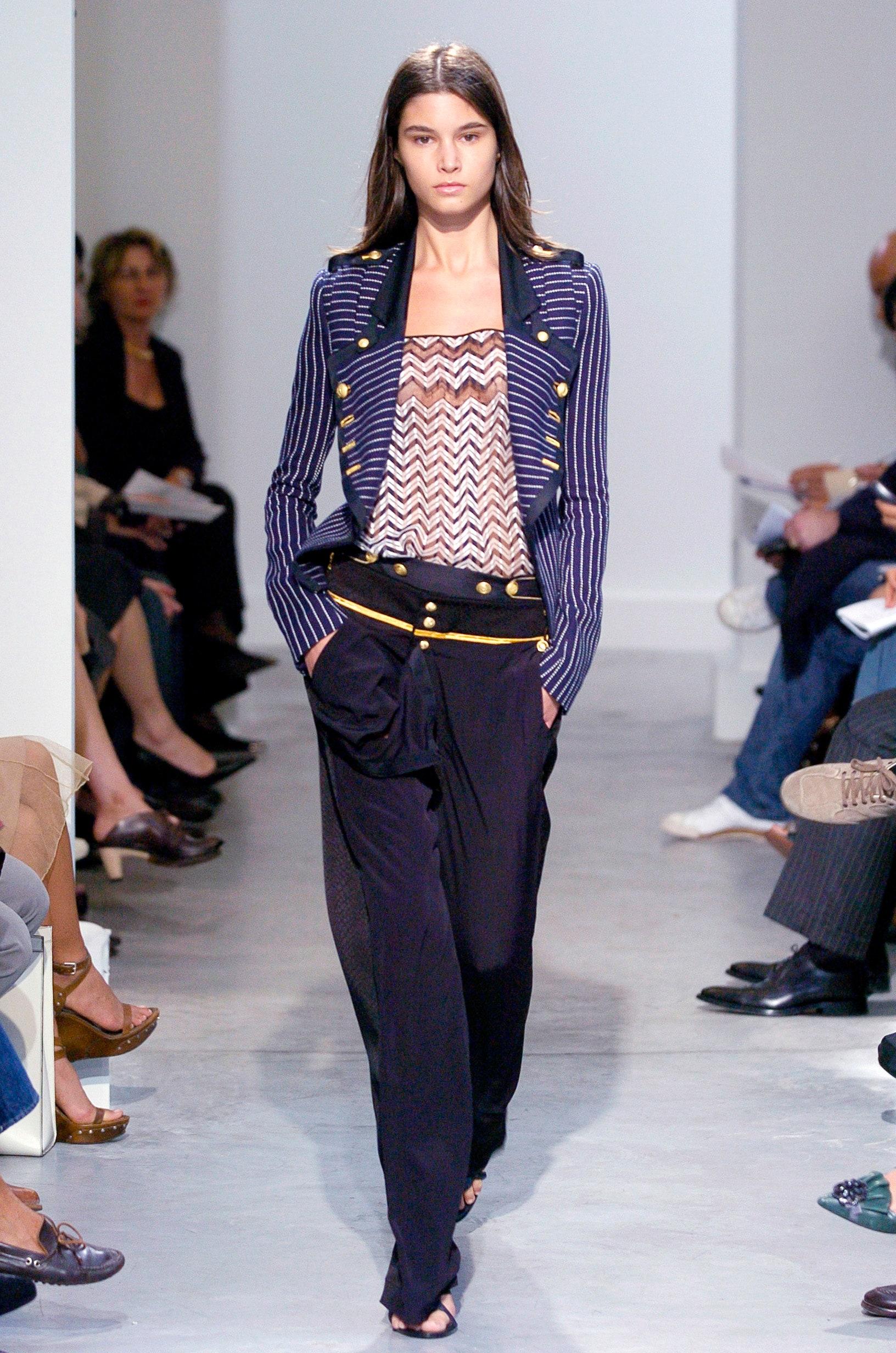Balenciaga by Nicolas Ghesquière SS 2005: giacca blazer militare a righe in passerella In condizioni ottime in vendita a Toronto, Ontario
