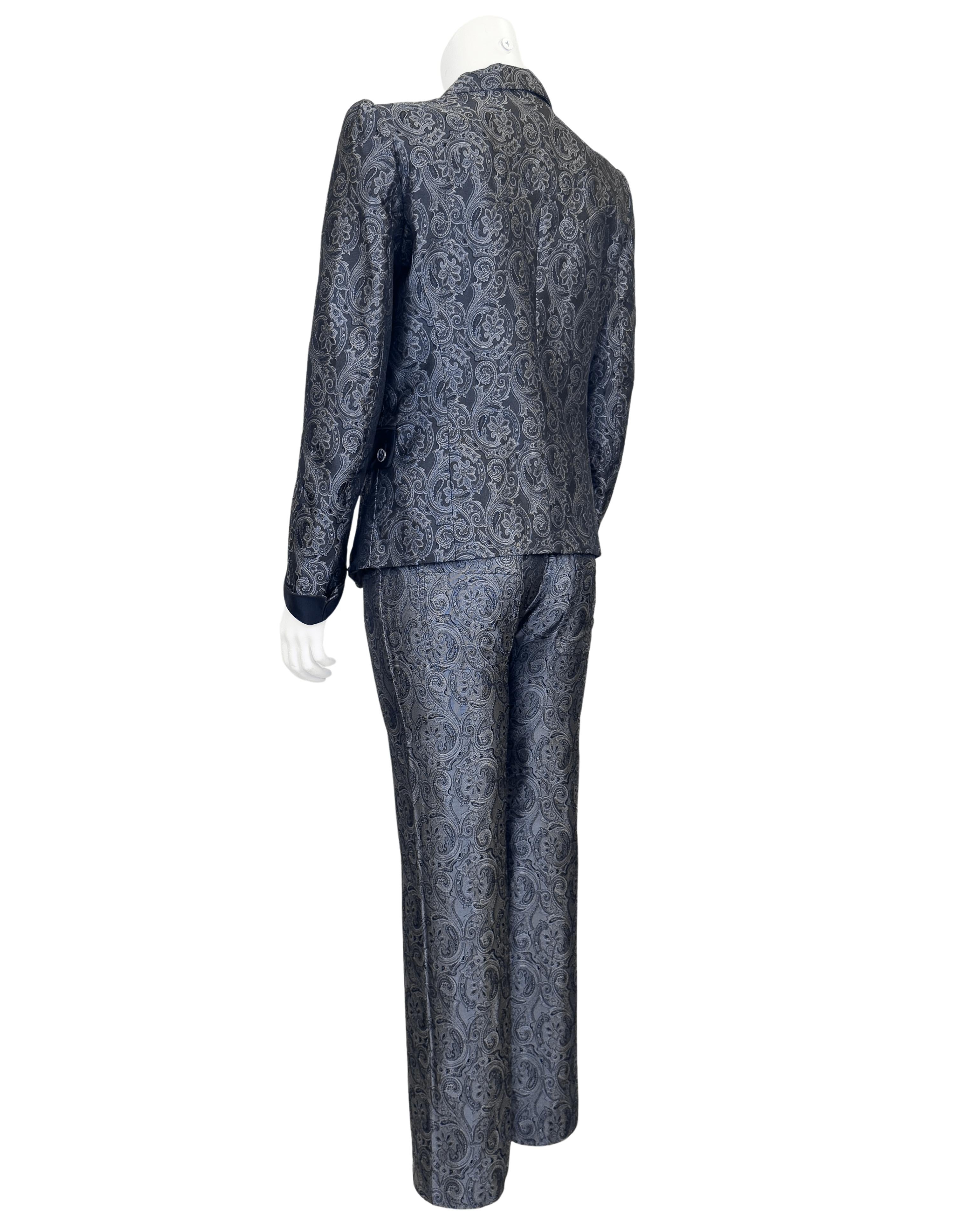 Women's Balenciaga by Nicolas Ghesquière SS 2006 Runway Baroque Silk Jacquard Pant Suit