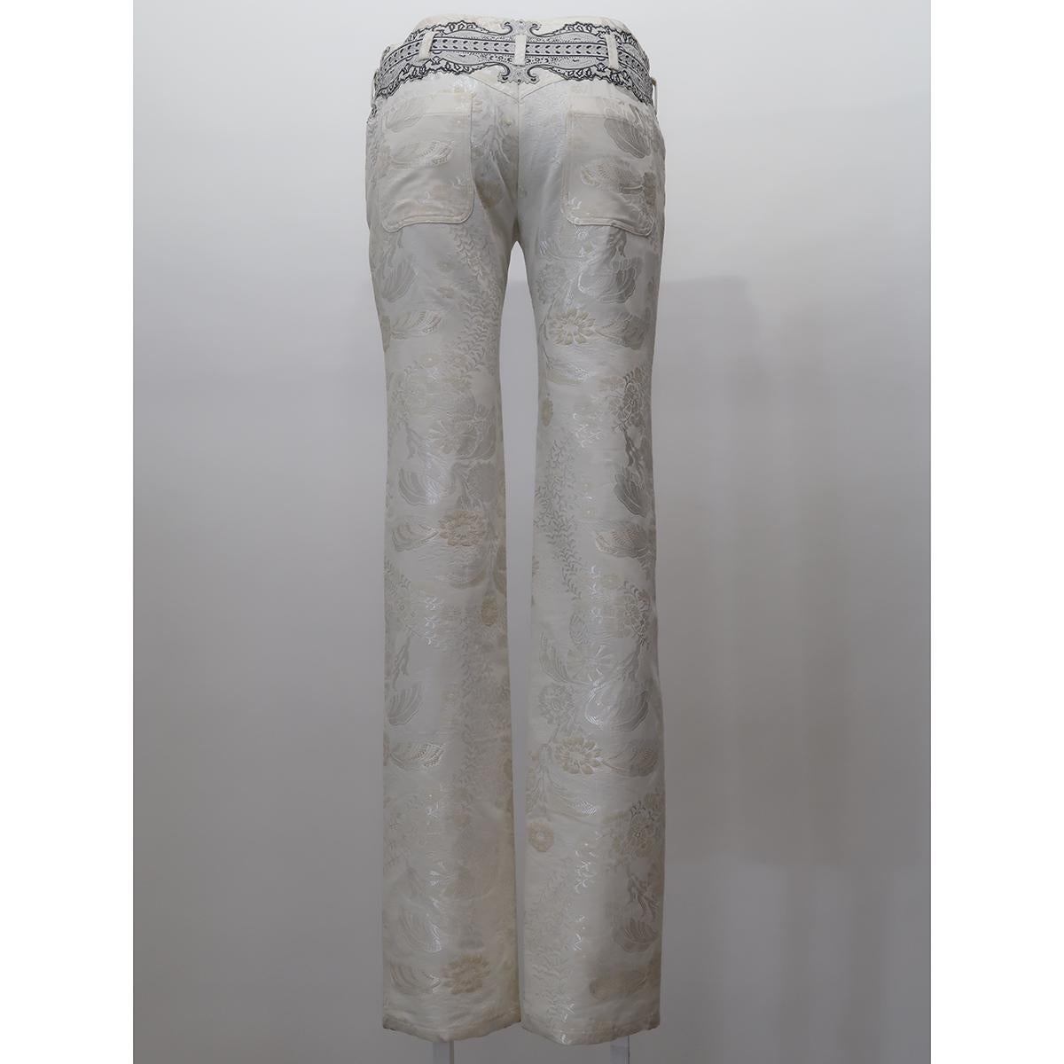 Balenciaga by Nicolas Ghesquière SS-2006 Wool & Cotton Trousers In Excellent Condition For Sale In Brussels, BE