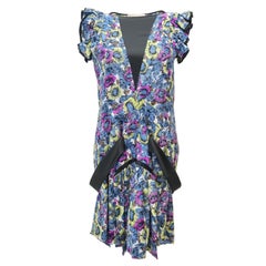 Balenciaga par Nicolas Ghesquière - Robe en soie imprimée à volants et à fleurs, printemps-été 2008