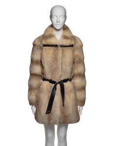 Balenciaga by Nicolas Ghesquière Tan Fox Fur Coat with Leather Trim, FW 2011