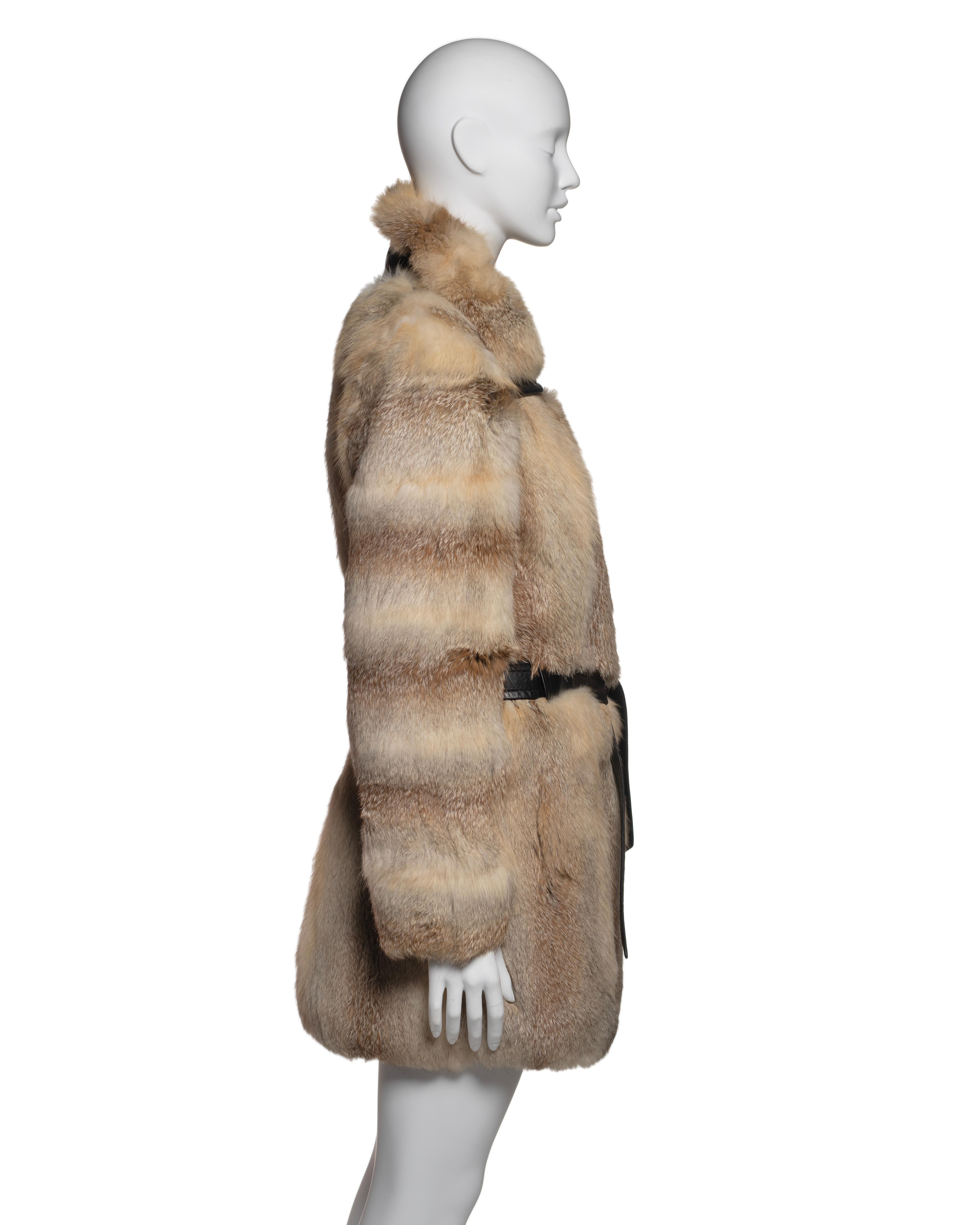 Balenciaga by Nicolas Ghesquière Tan Fox Fur Coat with Leather Trim, FW 2011 1