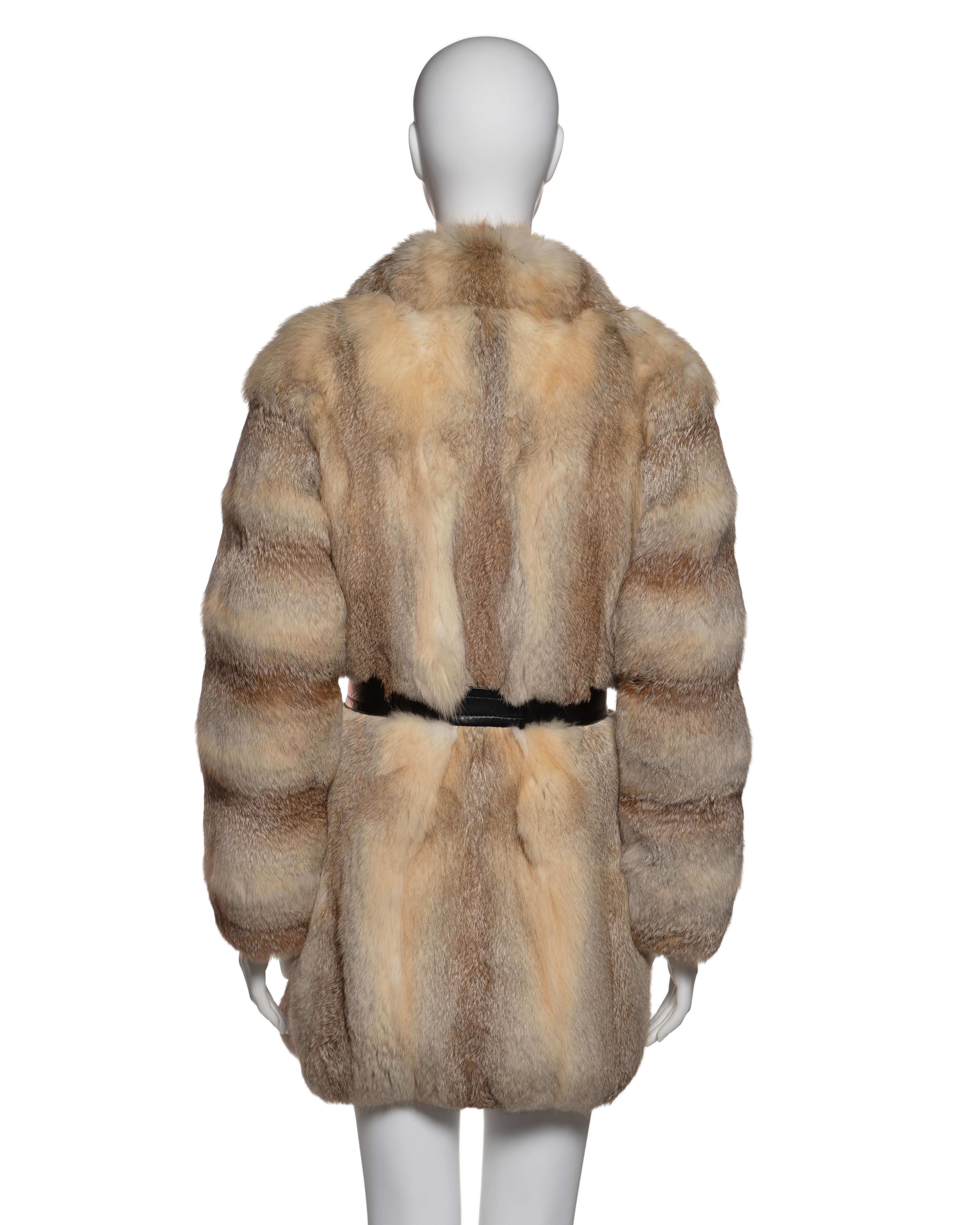 Balenciaga by Nicolas Ghesquière Tan Fox Fur Coat with Leather Trim, FW 2011 3