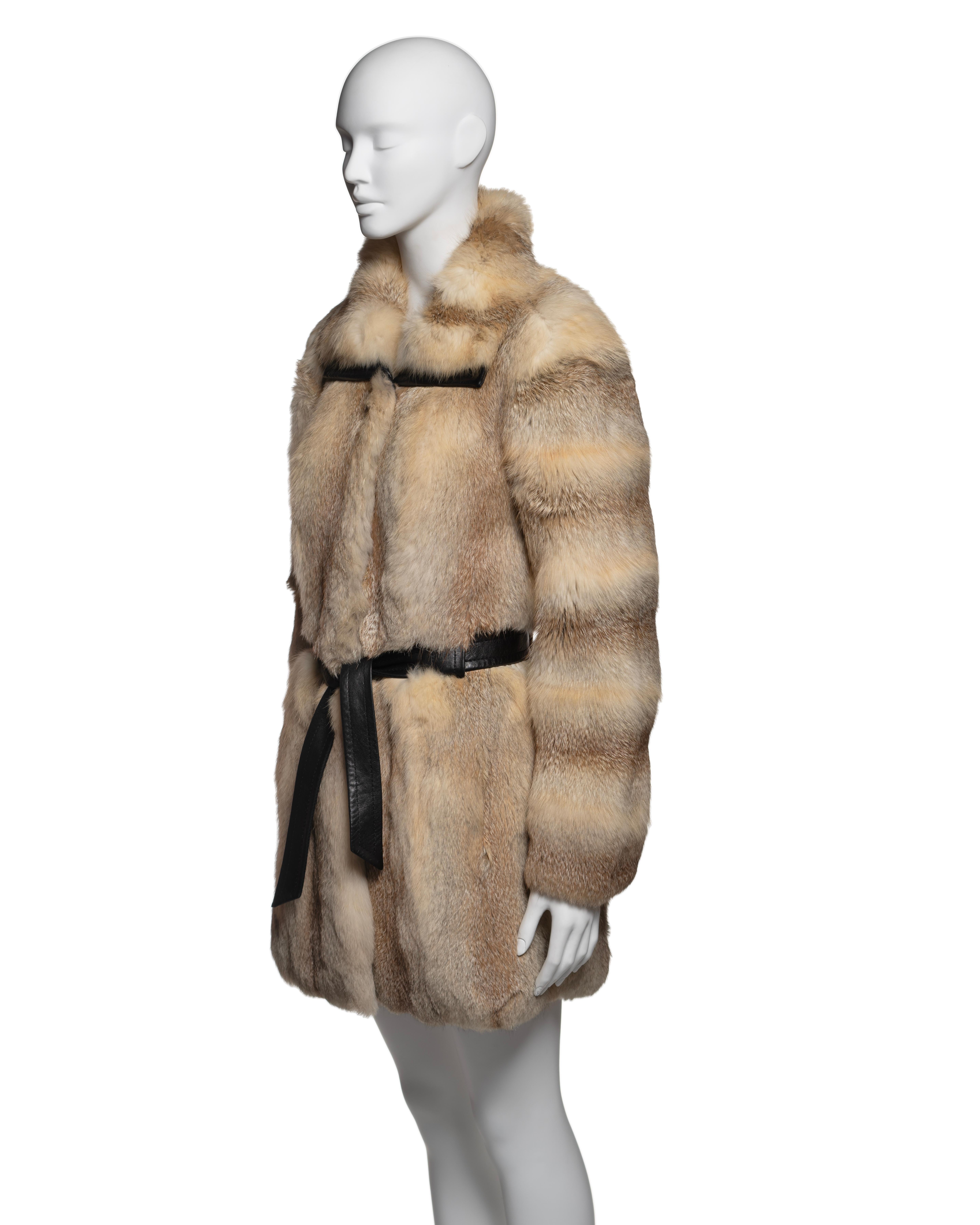 Balenciaga by Nicolas Ghesquière Tan Fox Fur Coat with Leather Trim, FW 2011 4