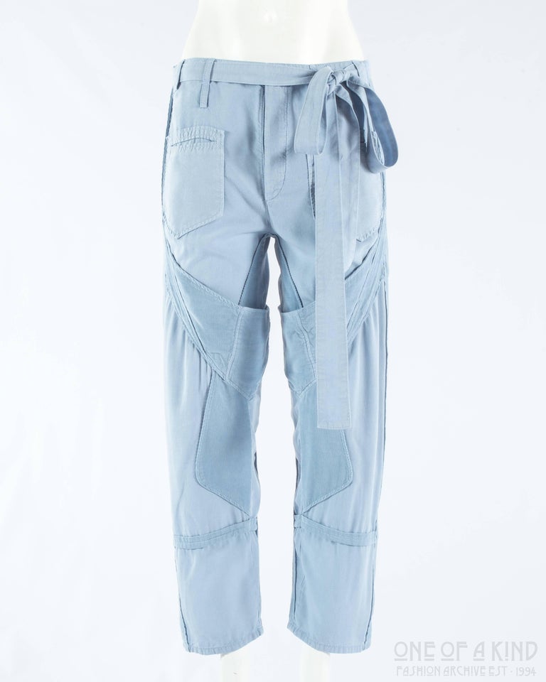 Balenciaga by Nicolas Ghesquière blue cotton and corduroy cargo pants, ss  2002 at 1stDibs | balenciaga cargo pants 2002, balenciaga cigarette pants, balenciaga  cargo jeans