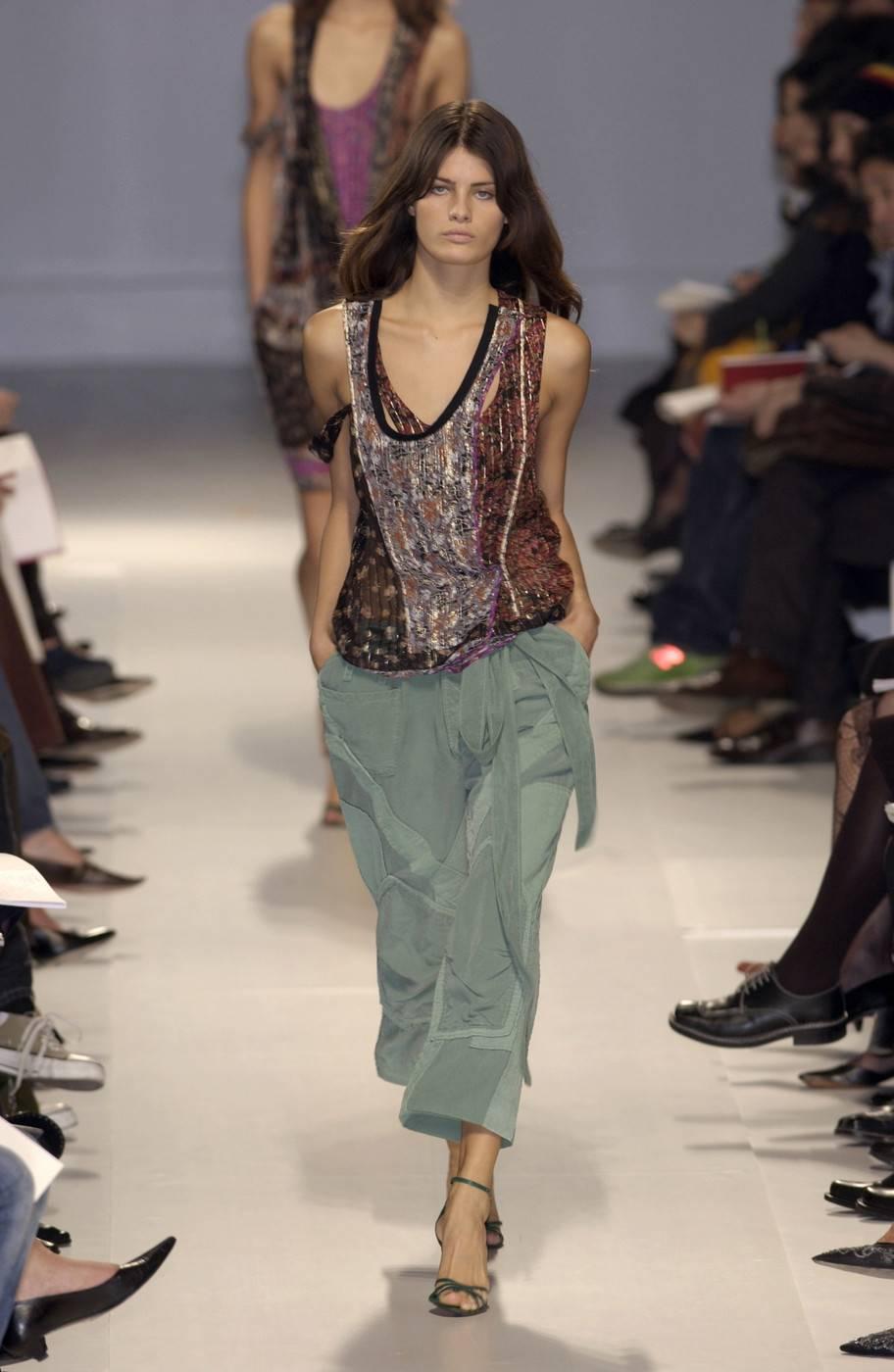 Balenciaga Nicolas Ghesquière green cotton and corduroy cargo pants, S / S 2002 2