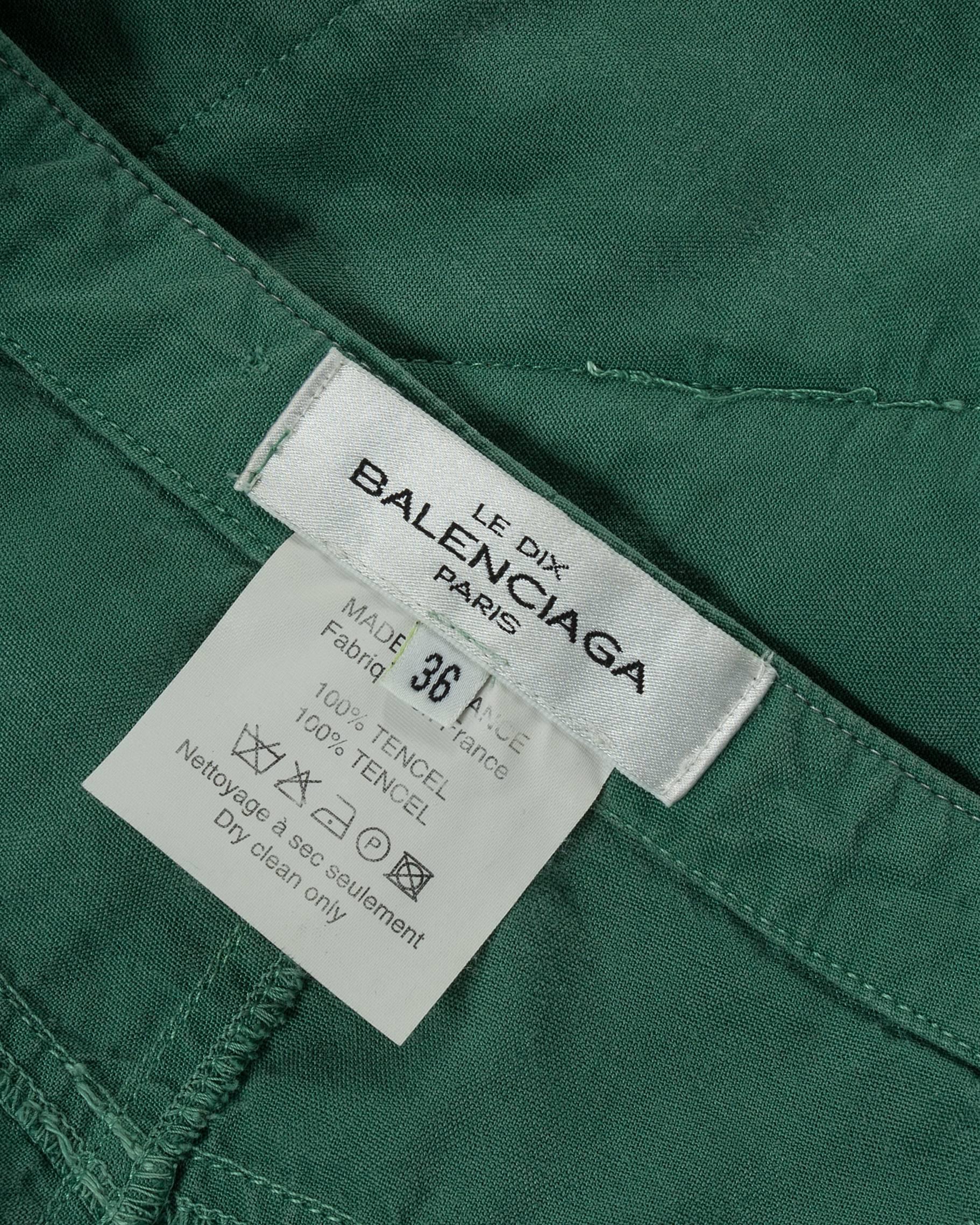 Balenciaga Nicolas Ghesquière green cotton and corduroy cargo pants, S / S 2002 4