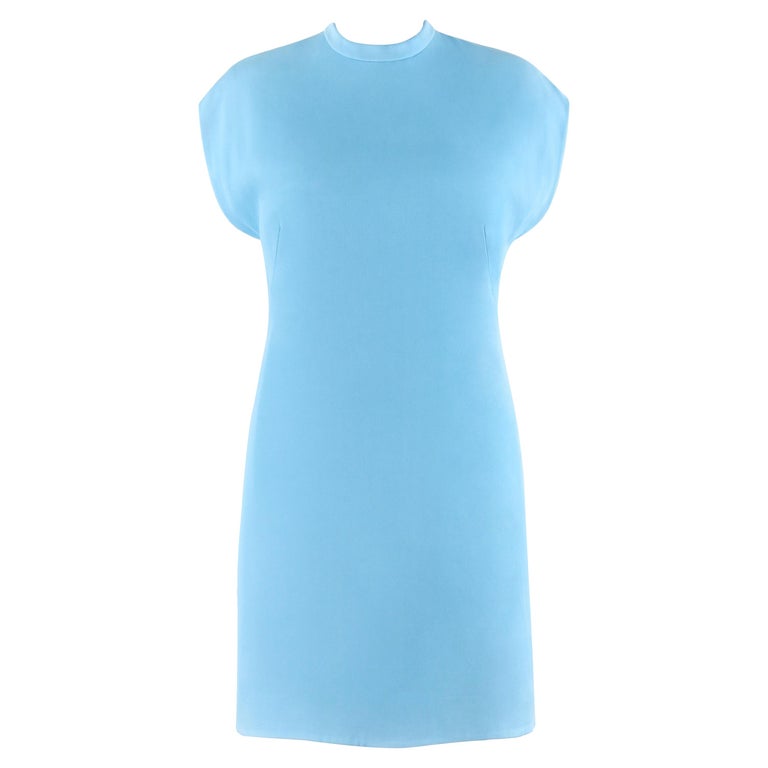 BALENCIAGA c.2015 Sky Blue Band Collar Drop Shoulder Shift Dress For Sale  at 1stDibs | drop-shoulder shift dress, balenciaga band, sky blue shift  dress