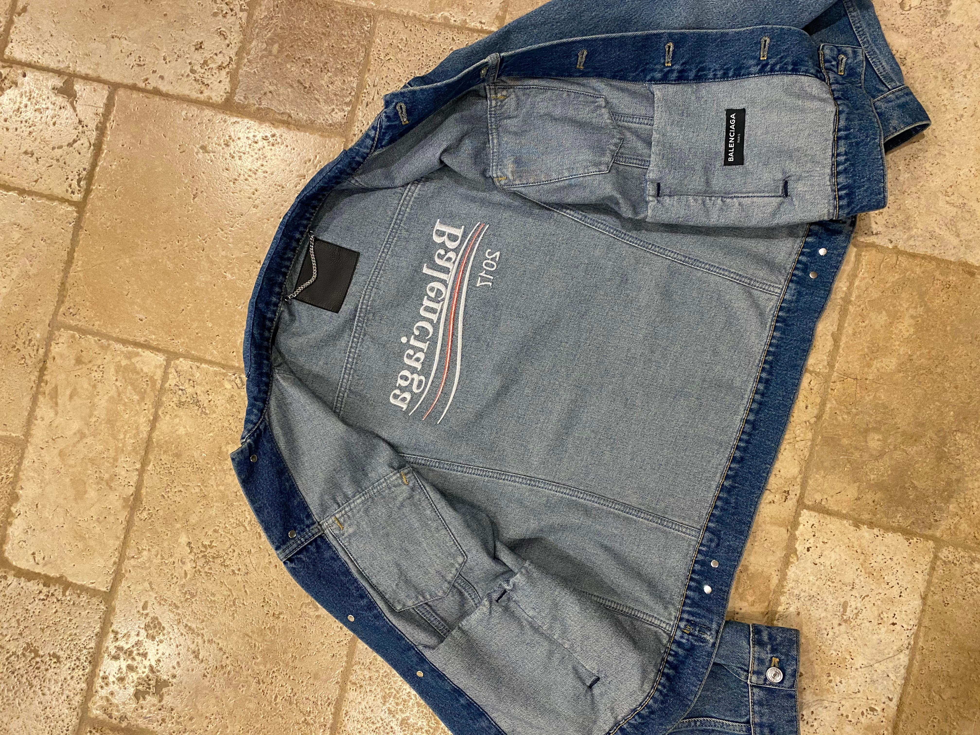Balenciaga Giacca Denim Campagna 2017 Bernie Sanders sz 52 3