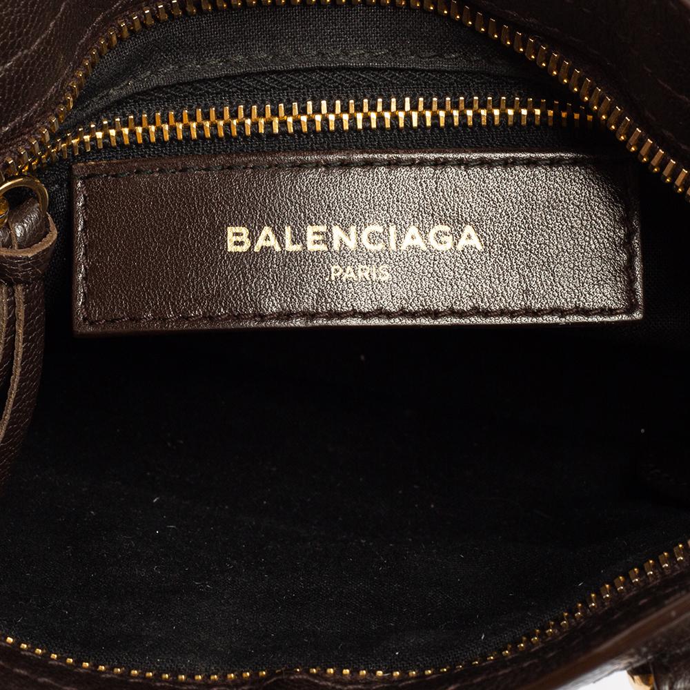 Balenciaga Carbon Leather Mini Classic Metallic Edge City Bag 4