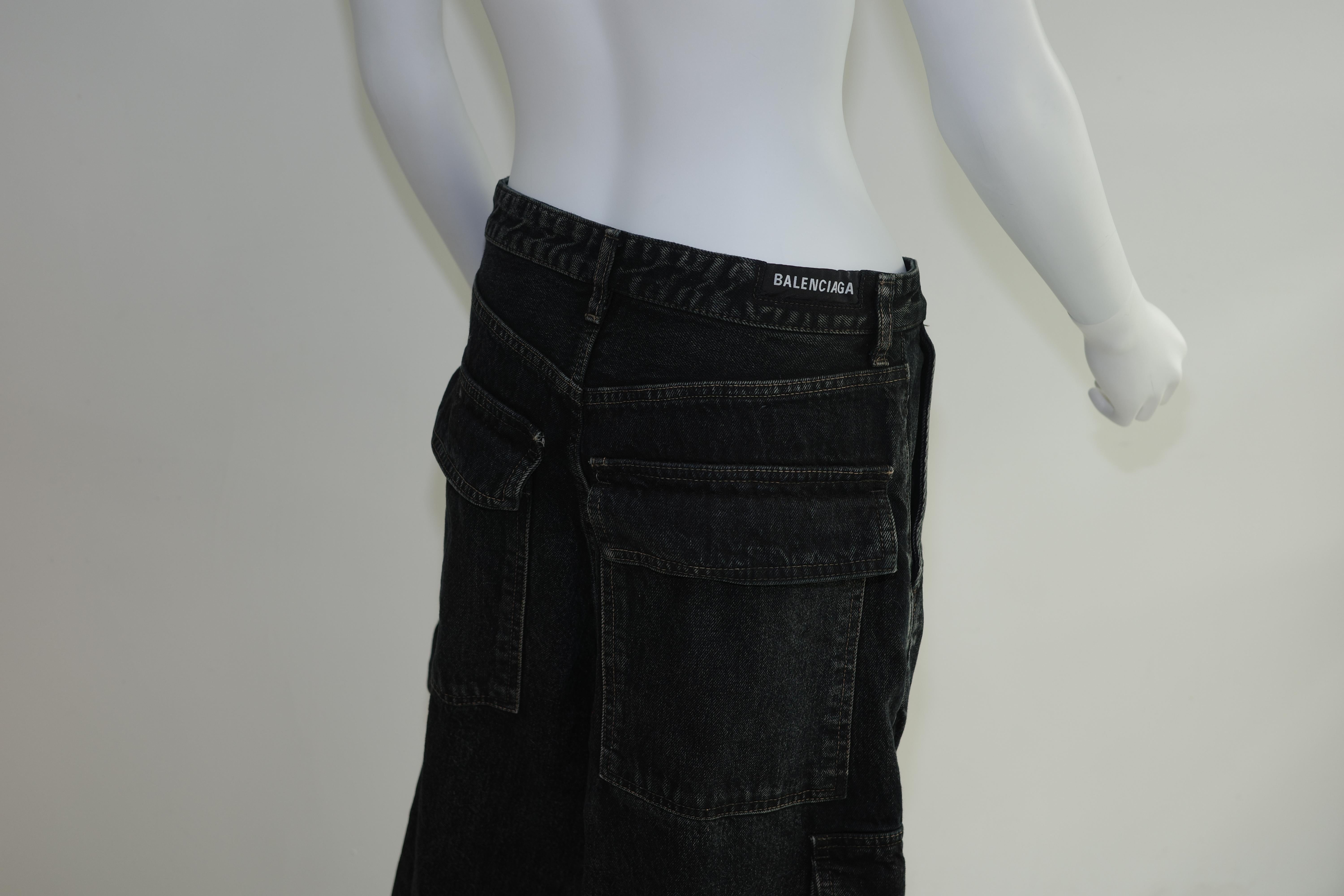 BALENCIAGA Cargo Baggy-Hose aus dunkelblauem Denim im Angebot 6